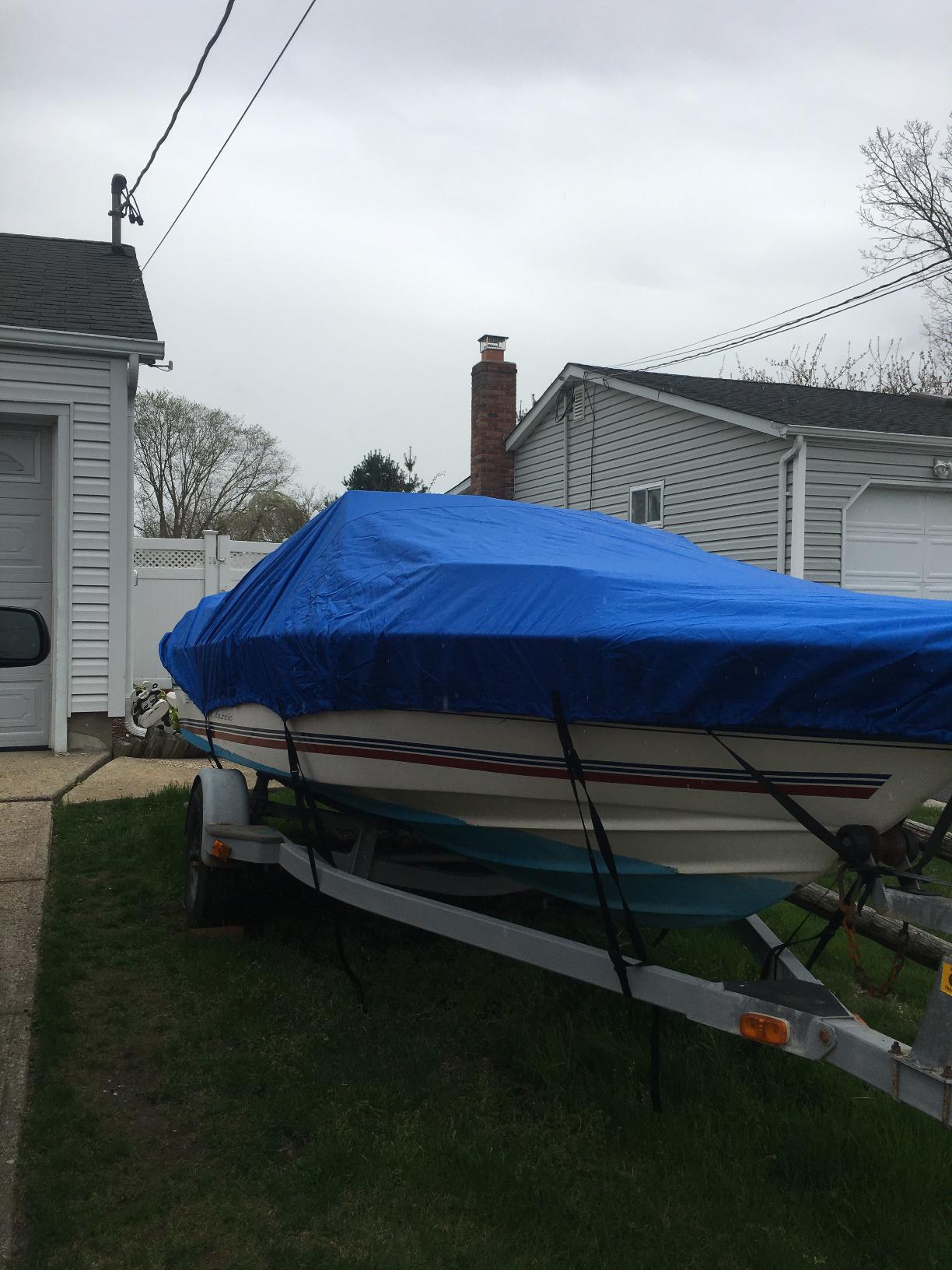 Seamander Solution-Dyed 600D Boat Cover 17'-19' - Marine Grade Waterproof V-Hull, Bass, Jon & Runabout Boat Cover up to 96