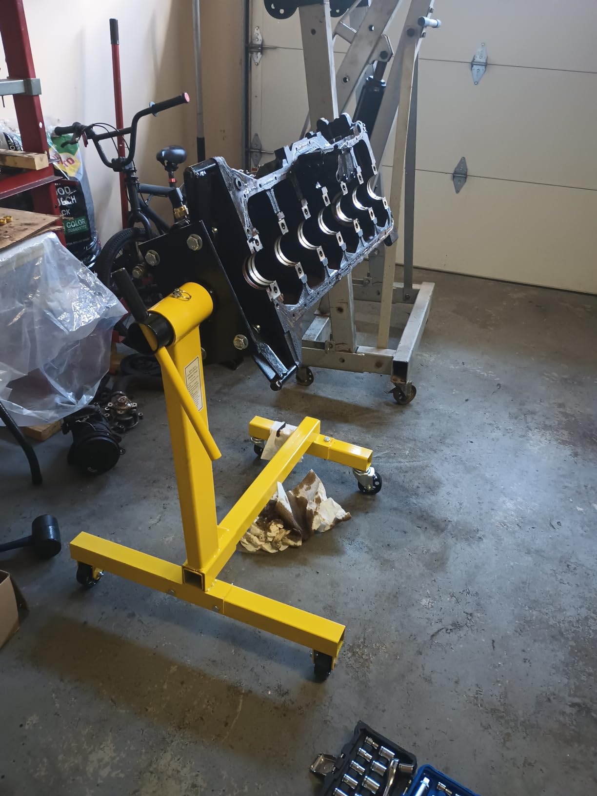 JEGS 80040 Engine Stand 750lb. Capacity 360-degree Adjustable Mounting Head, Heavy-Gauge Square Steel Frame customer photo 1