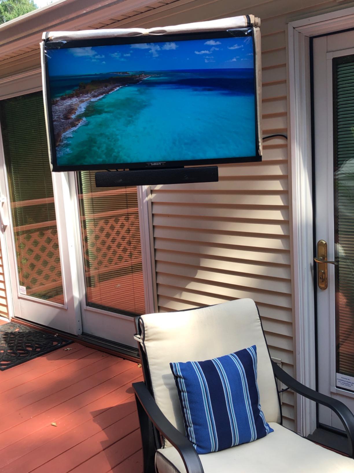 SunBrite SE 43-inch Partial Sun Outdoor TV | 4K Ultra HD LED Weatherproof Television - Includes Speaker bar (SB-SE-43-4K-BL) customer photo 1