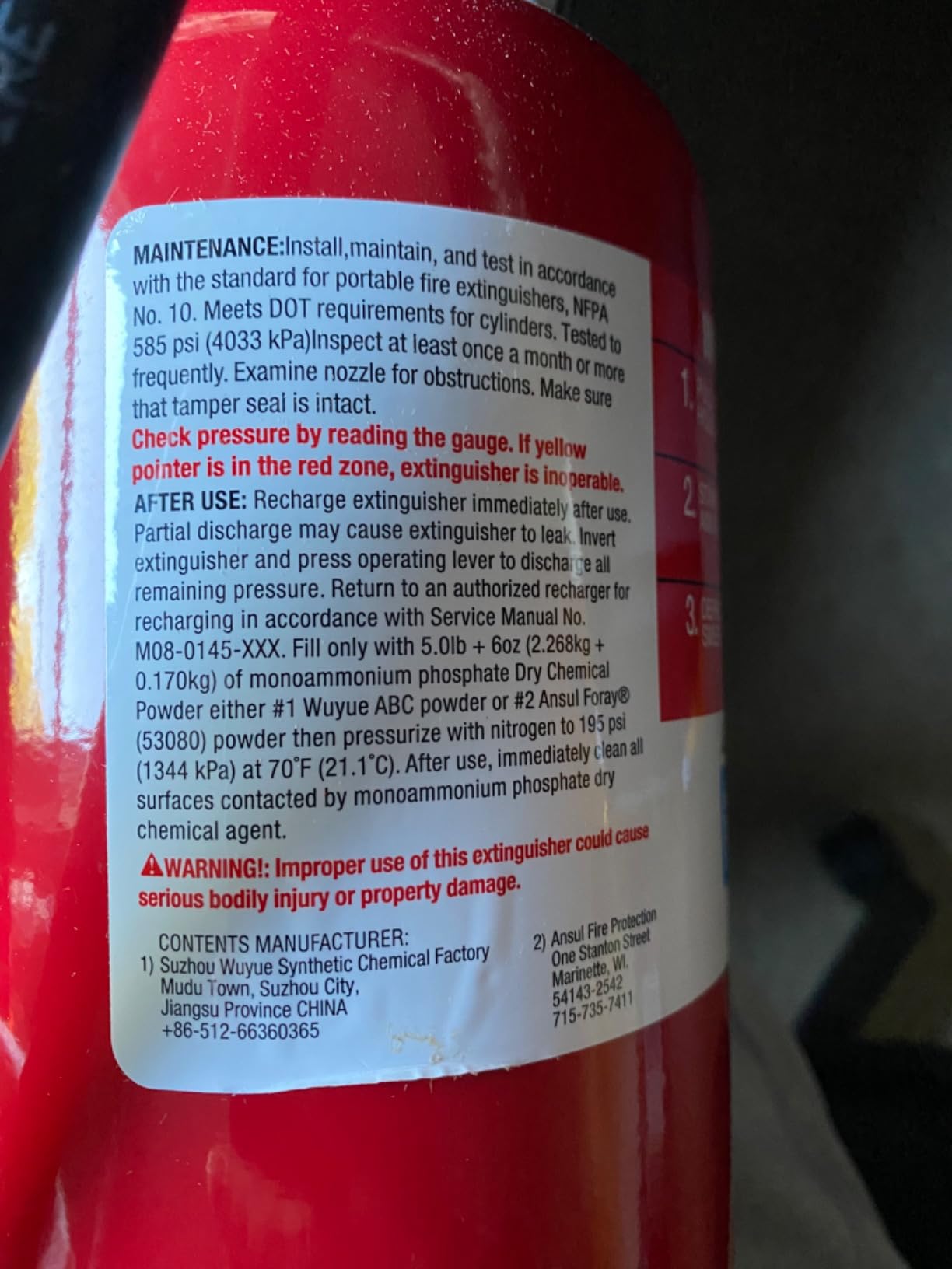 First Alert Fire Extinguisher, Heavy Duty for Home & Commercial Use | HOME2PRO Rechargeable Compliance Unit, UL RATED 2-A:10-B:C, Red, 1-Pack customer photo 1