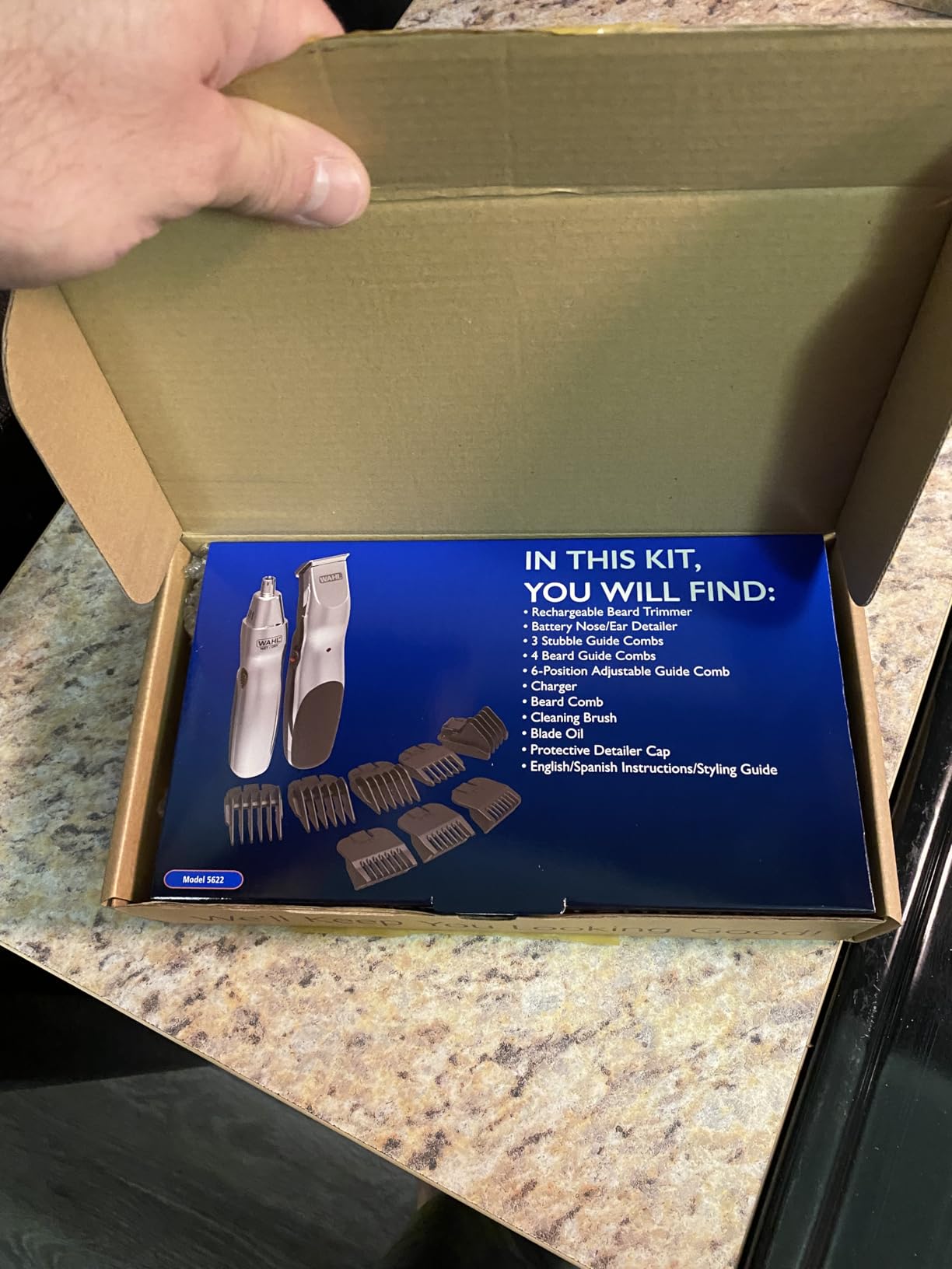 Wahl Groomsman Rechargeable Beard Trimmer Kit for Mustaches, Nose Hair, and Light Detailing and Grooming with Bonus Wet/Dry Battery Nose Trimmer - Model 5622v customer photo 2