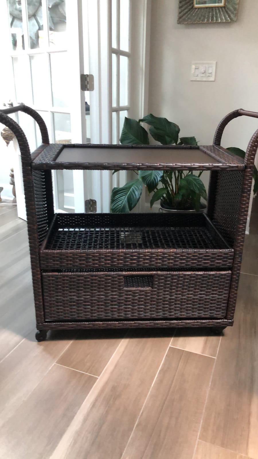 Christopher Knight Home Corona Outdoor Wicker Bar Table Cart, Multibrown customer photo 2