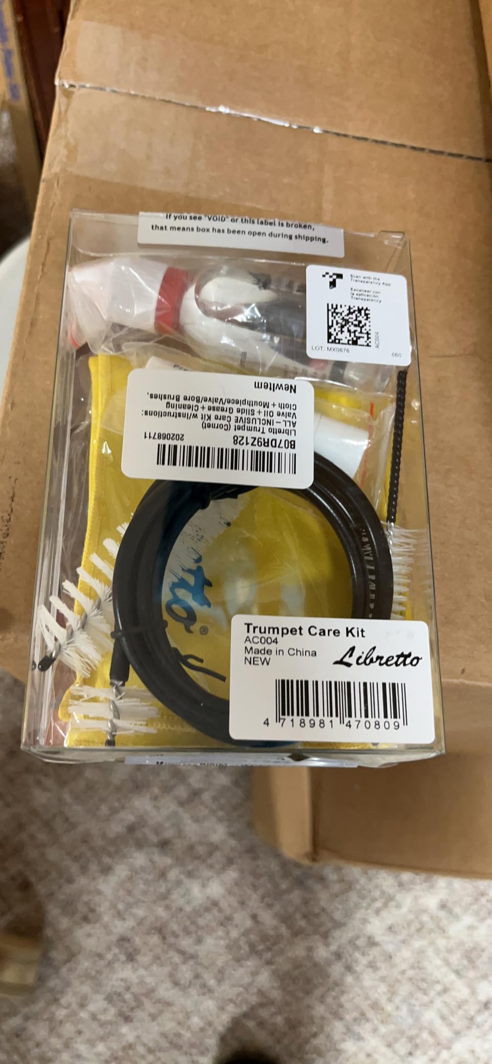 Libretto Trumpet (Cornet) All-Inclusive Care Kit w/Instructions: Valve Oil+Slide Grease+Cleaning Cloth+Mouthpiece/Valve/Bore Brushes, Giftable Handy Case, Time to Clean & Extend Life of Your Trumpet! customer photo 1