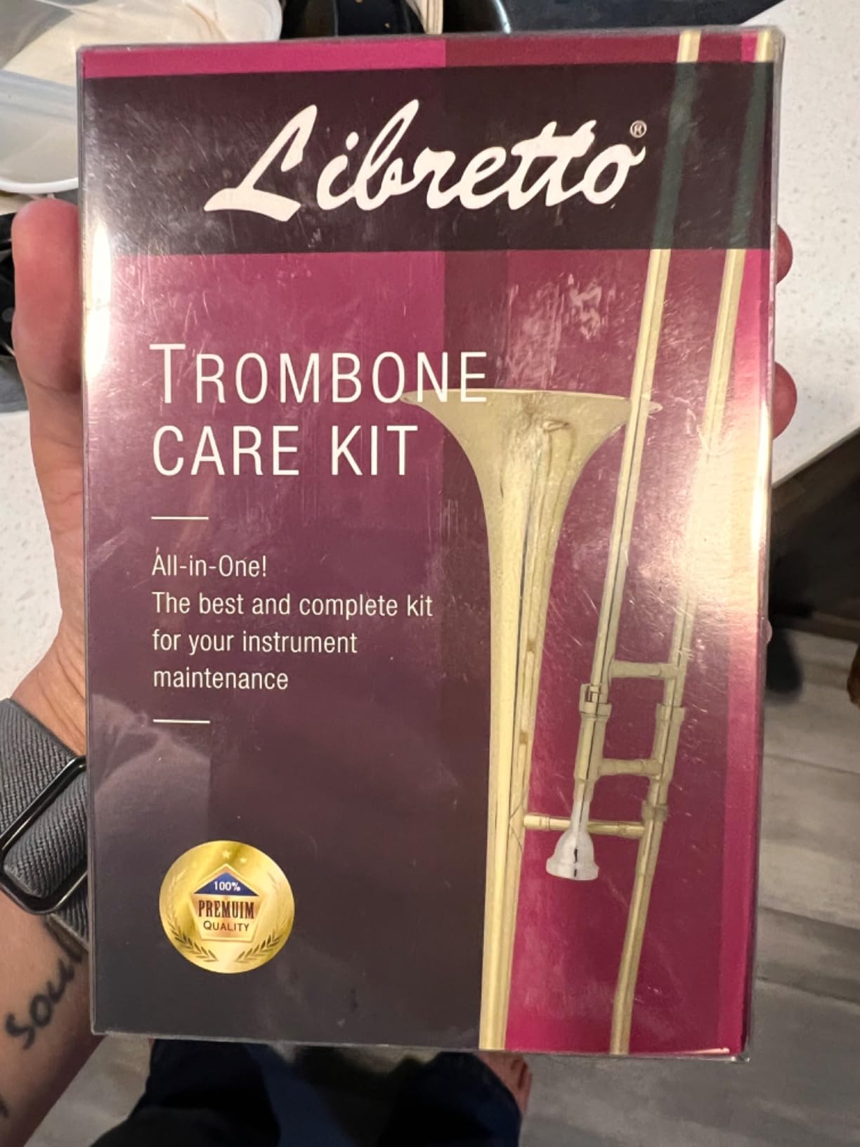 Libretto Trumpet (Cornet) All-Inclusive Care Kit w/Instructions: Valve Oil+Slide Grease+Cleaning Cloth+Mouthpiece/Valve/Bore Brushes, Giftable Handy Case, Time to Clean & Extend Life of Your Trumpet! customer photo 2