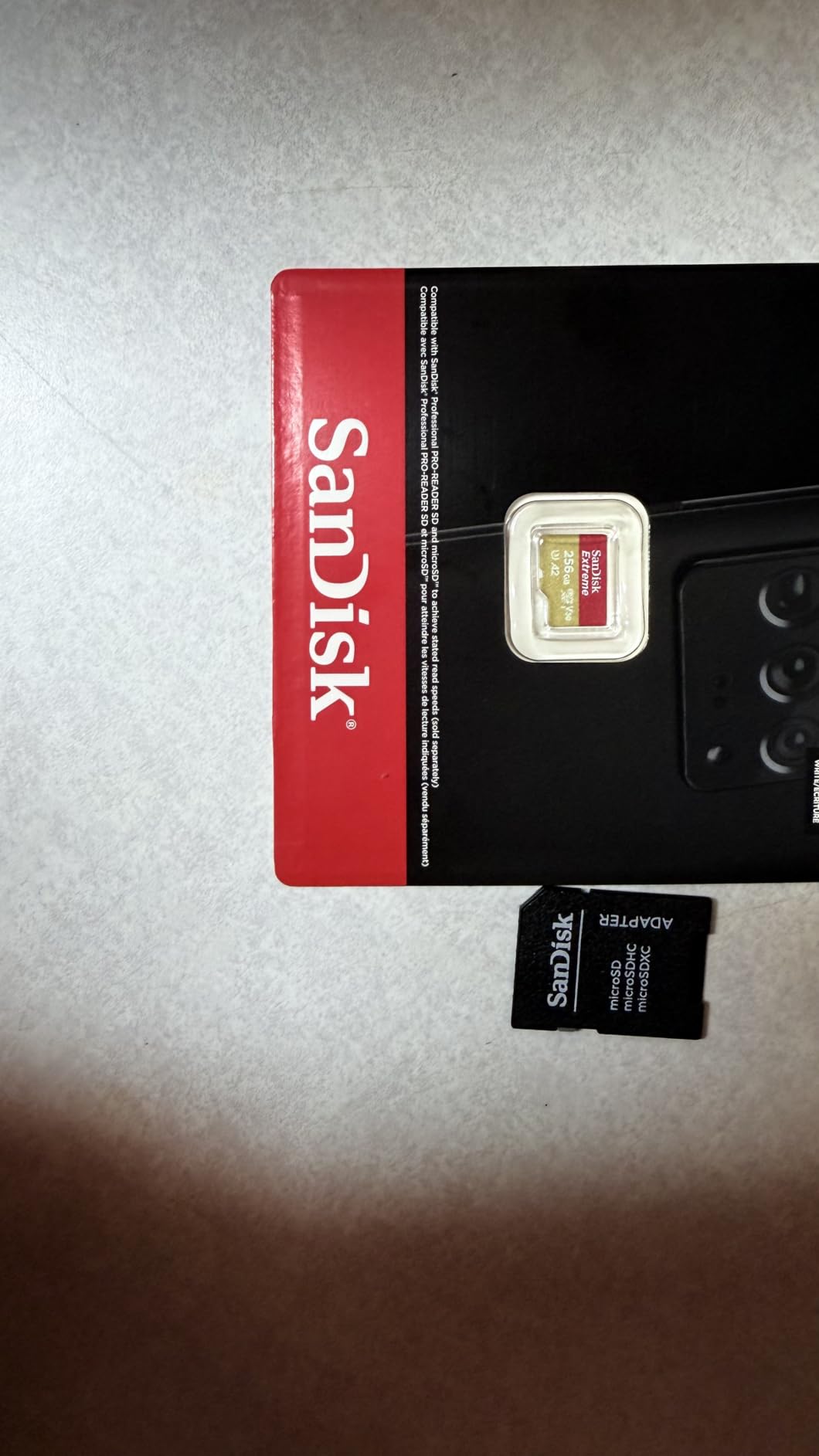 SanDisk 256GB Extreme microSDXC UHS-I Memory Card with Adapter - Up to 160MB/s, C10, U3, V30, 4K, A2, Micro SD - SDSQXA1-256G-GN6MA customer photo 1