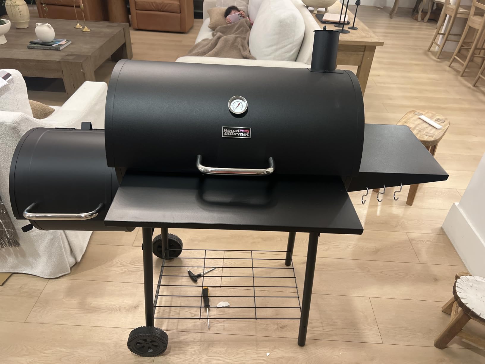 Royal Gourmet CC1830S BBQ Charcoal Grill and Offset Smoker, 823 Square Inch Barrel customer photo 2
