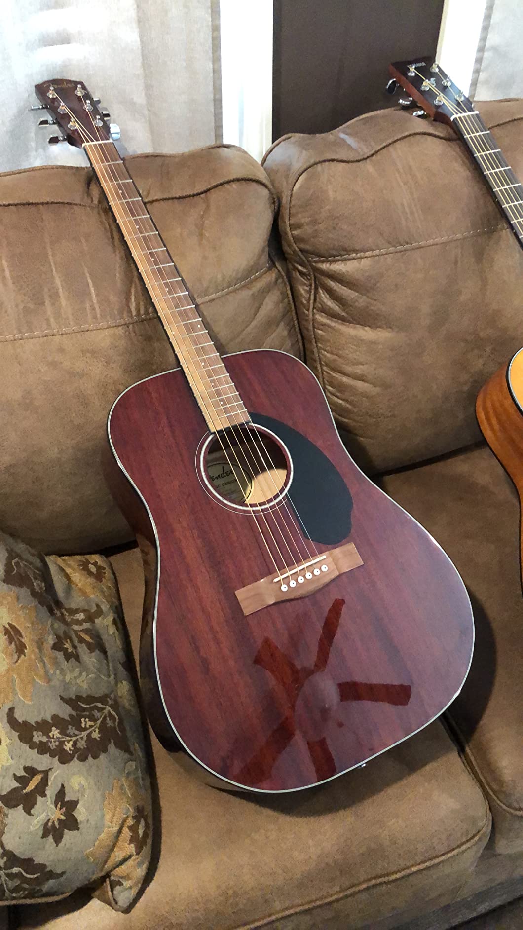 Fender CD-60S Dreadnought Acoustic Guitar, All-Mahogany, 2-Yr Warranty | CD-60S Dreadnought Classic Design with Rounded Walnut Fingerboard, Glossed Finish, All-Mahogany Construction customer photo 2