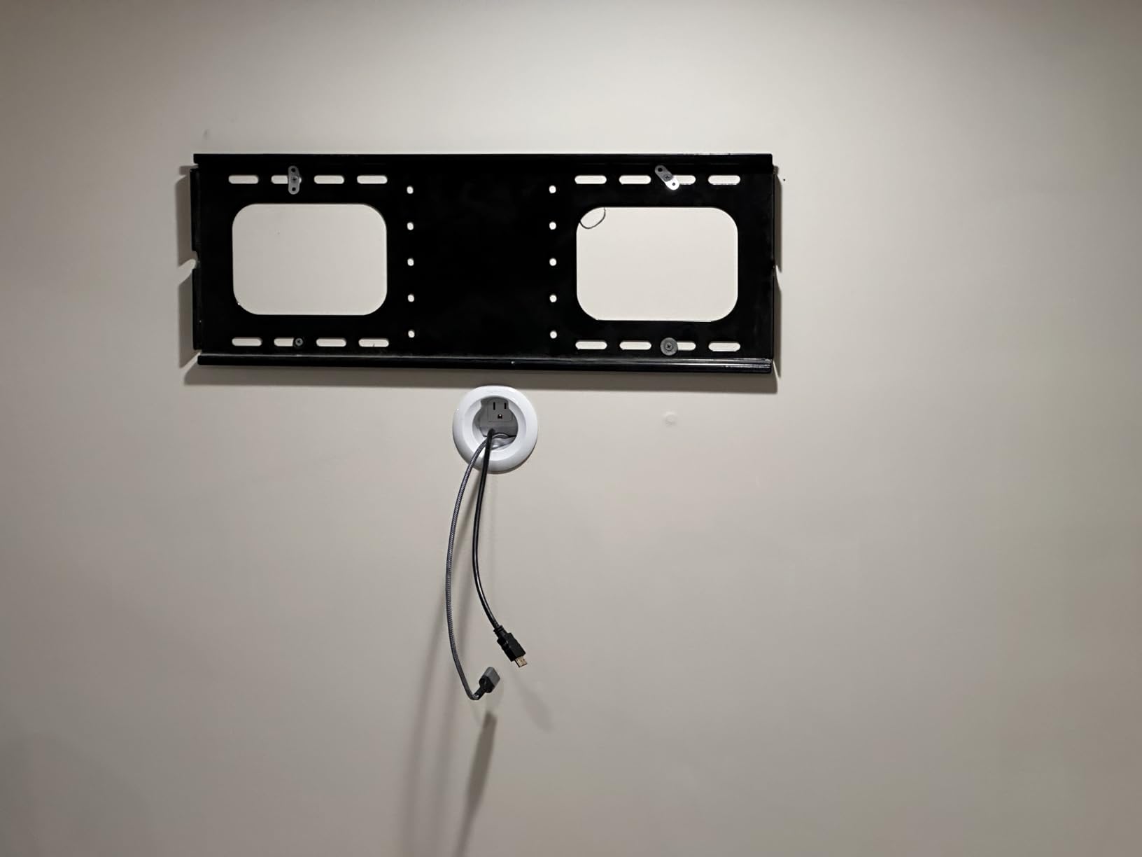 Legrand Wiremold In-Wall TV Power and Cable Grommet Kit White 1 Pack | Cord Hider, In Wall, Safe Power to TV, No Rewiring, Code Compliant Cable Management Kit, Power and Low Voltage, Easy Install customer photo 1