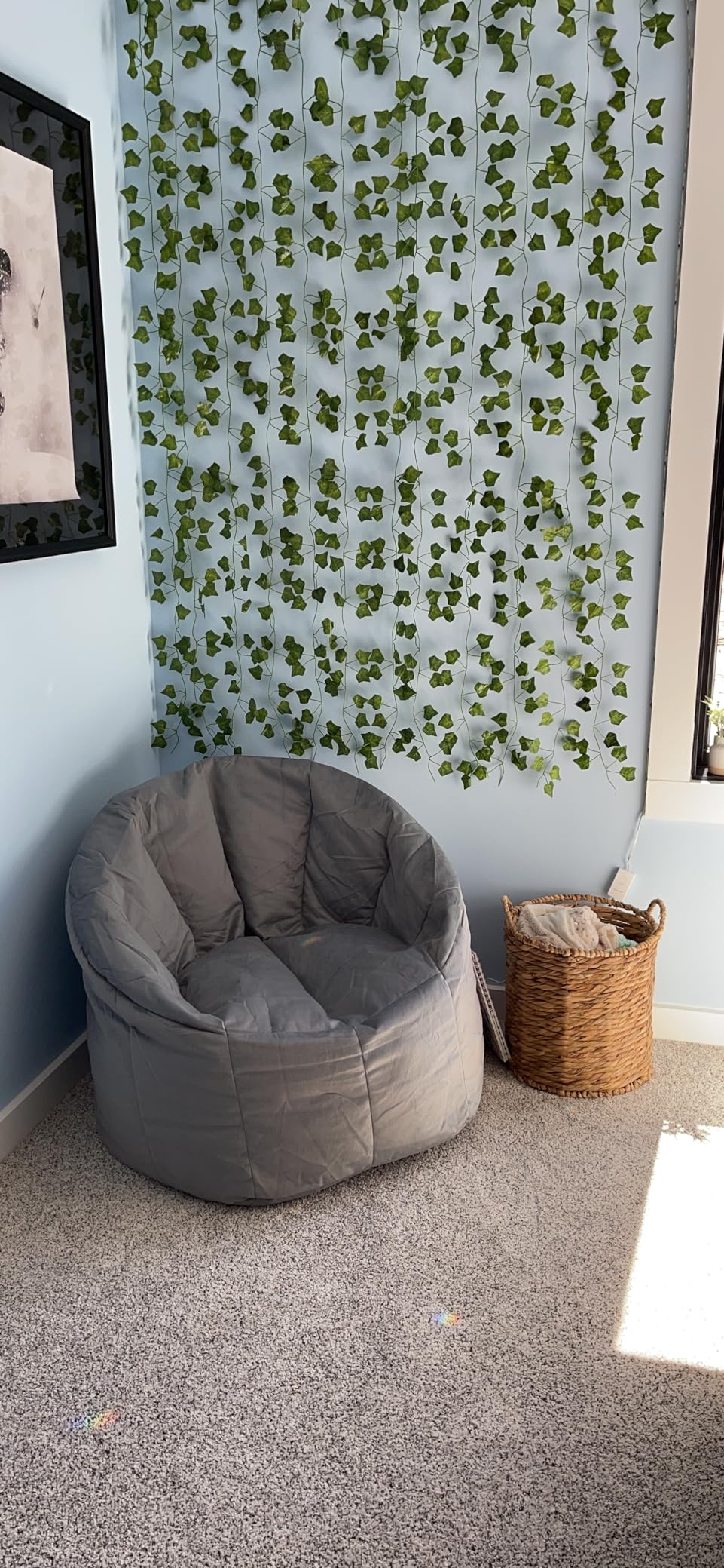 Big Joe Milano Bean Bag Chair for Kids, Teens, Adults, Gray Plush, Ultra-Soft Polyester, Lightweight Seat for Reading Nook and Gaming, 2.5 foot Refillable customer photo 2