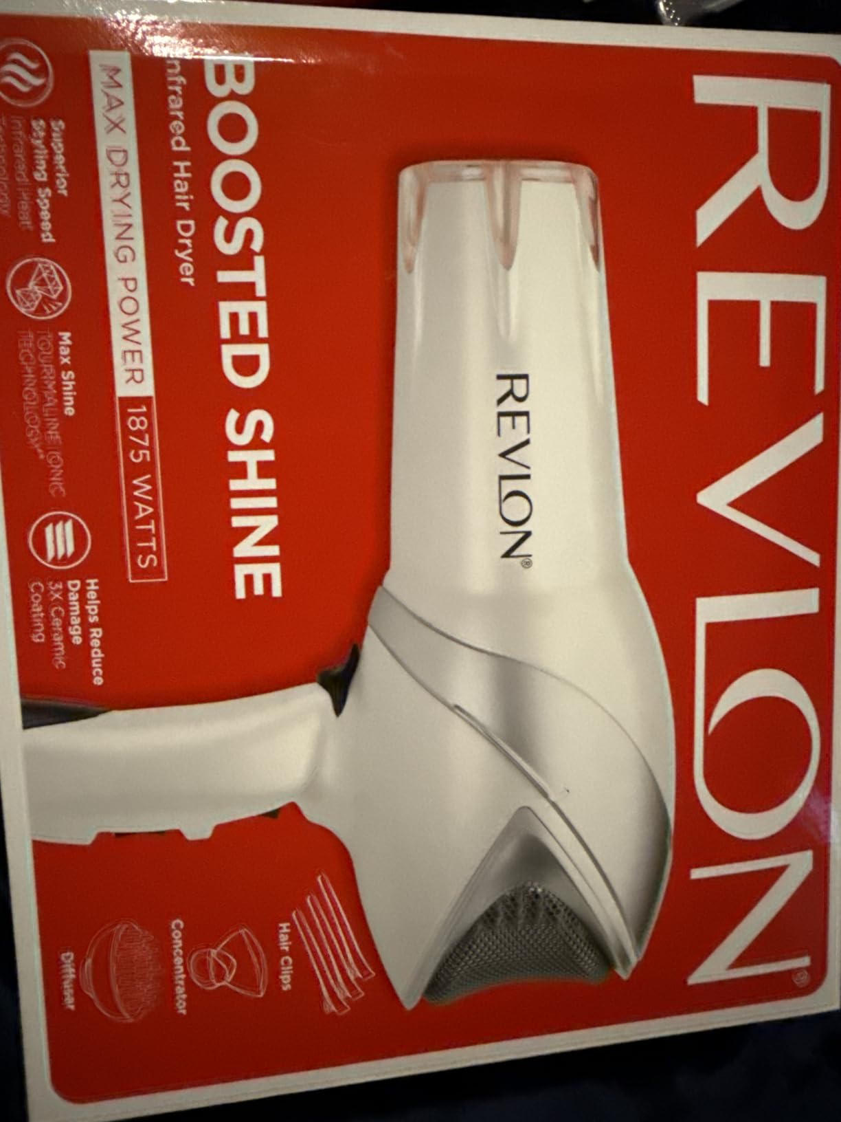 REVLON Infrared Ionic Hair Dryer with Diffuser & Concentrator, White customer photo 2