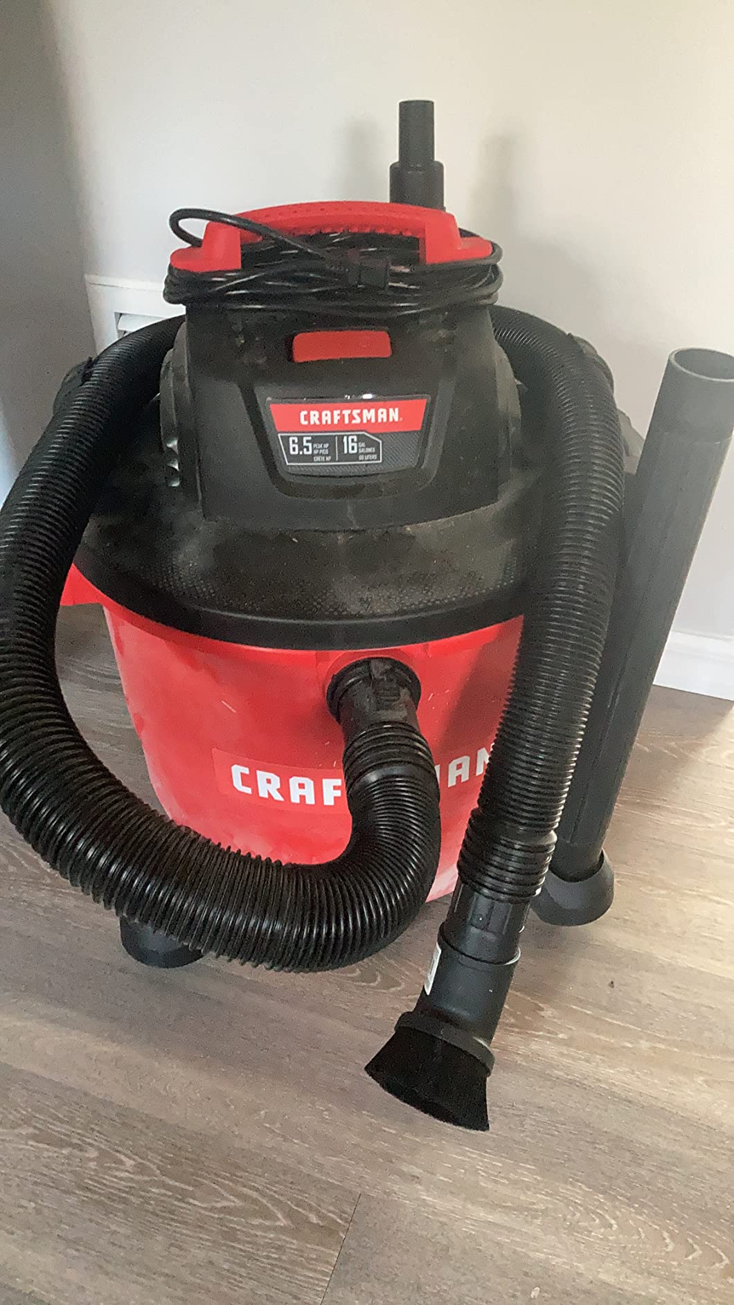CRAFTSMAN CMXEVBE17595 16 Gallon 6.5 Peak HP Wet Dry Shop Vacuum | Heavy-Duty Wet and Dry Vac with Filter, Dust Bag, Hose and Attachments for Home Projects & Renovations customer photo 1