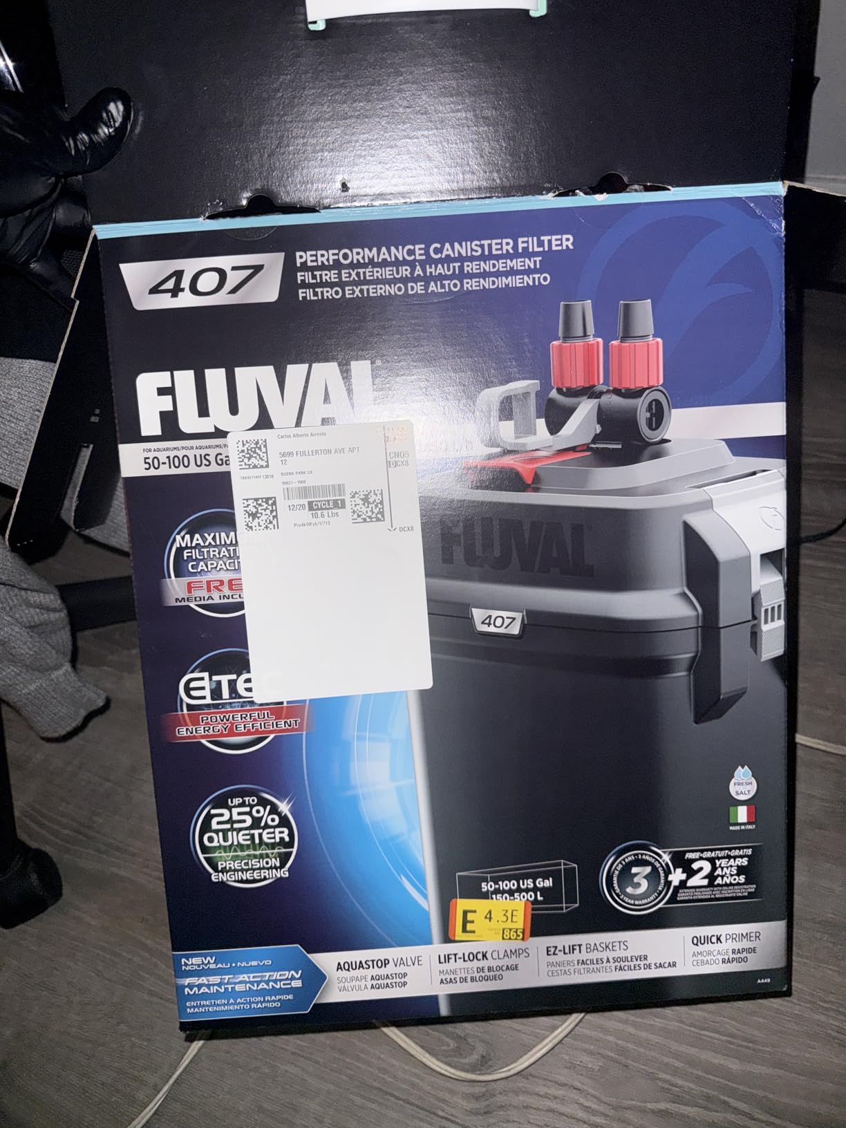 Fluval 107 Performance Canister Filter for Aquariums up to 30 Gallons customer photo 1