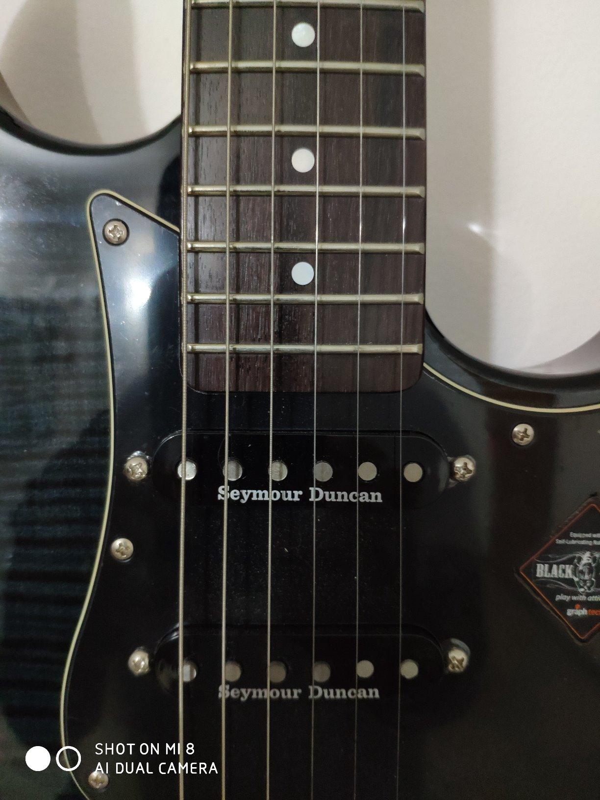 Yamaha 6 String Solid-Body Electric Guitar, Right, Translucent Black (PAC612VIIFM TBL) customer photo 2