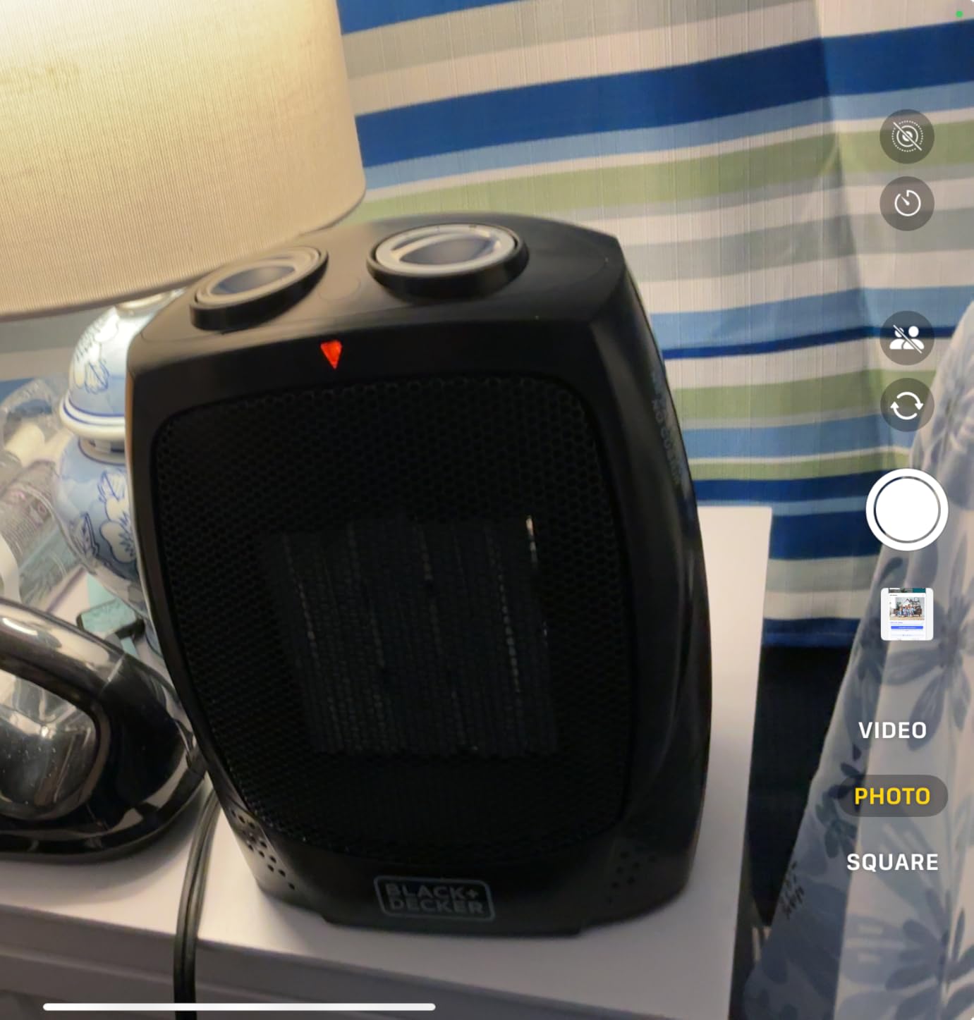 BLACK+DECKER Personal Ceramic Heater, Space Heater for Office Desk, Home Office & Personal Use Desk, 2 Heat & Fan Only Settings, Adjustable Thermostat, BHDC201, Black customer photo 1
