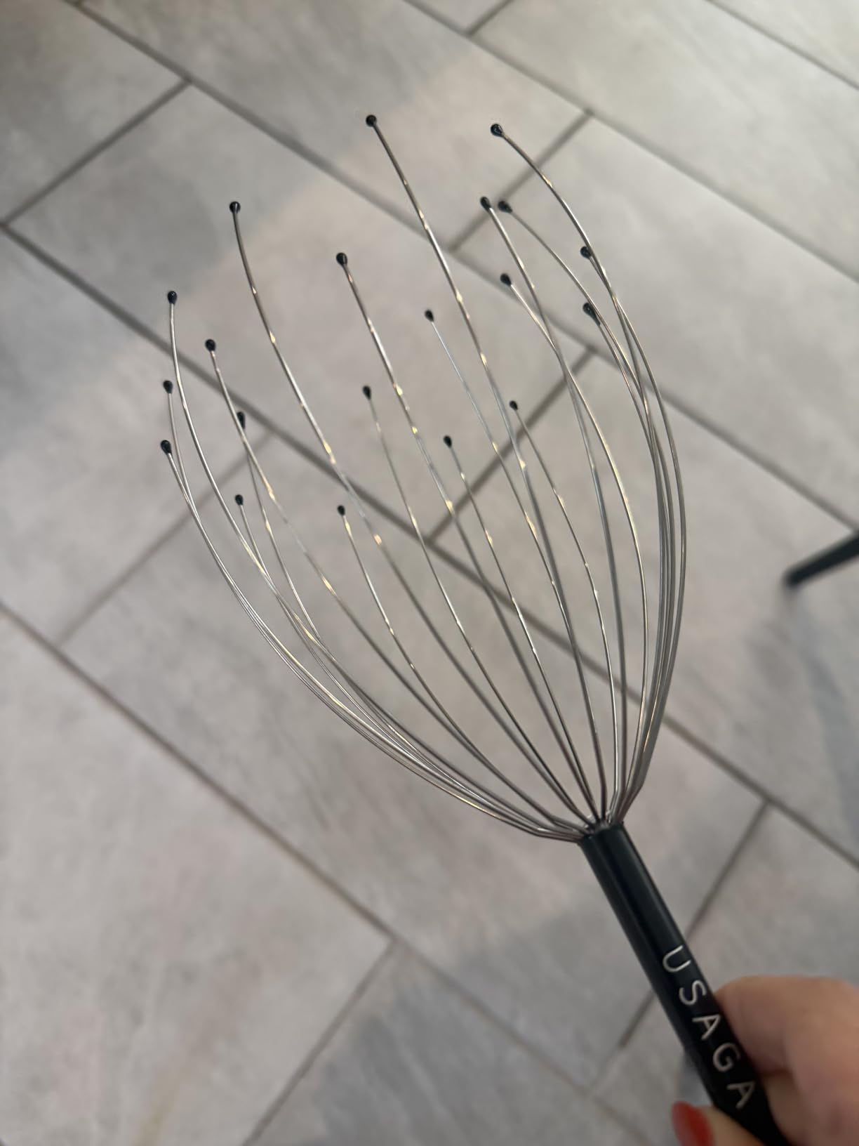 USAGA Head Massager Scalp Massager 20 Fingers Head Scratcher for Scalp Body Relaxing (Silvery) | for Head Massage and Body Relaxation customer photo 2