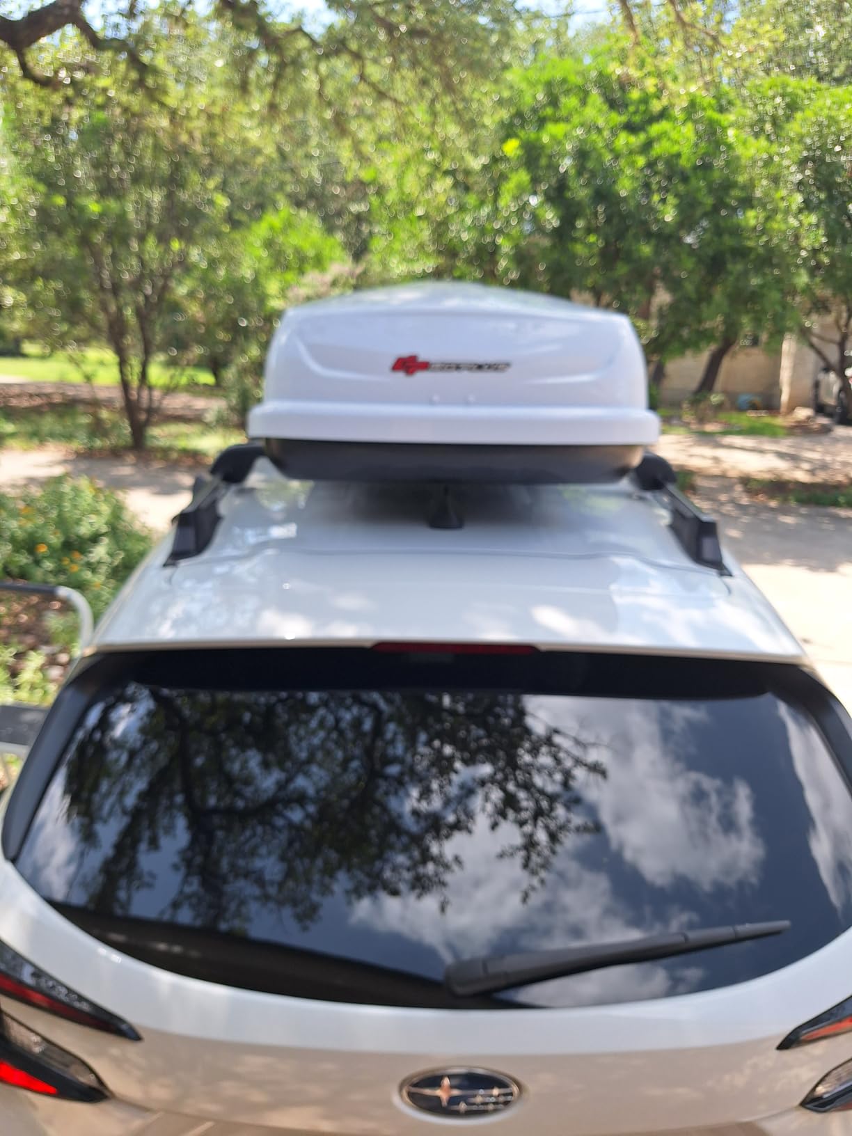 Goplus Rooftop Cargo Carrier Hard Shell, 14 Cubic Feet Waterproof Car Roof Cargo Carrier with Dual Side Opening, Security Key, 165LBS Capacity customer photo 1