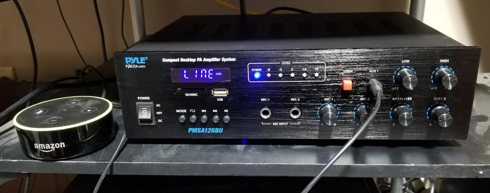 Pyle Public Address Amplifier - 500W Compact Digital Receiver w/ 70V 100V Output, Dual Mic Input, USB-A Input w/ MP3 Player, FM Radio, RCA | Home, Continuous Volume and Commercial | PMSA126BU customer photo 2