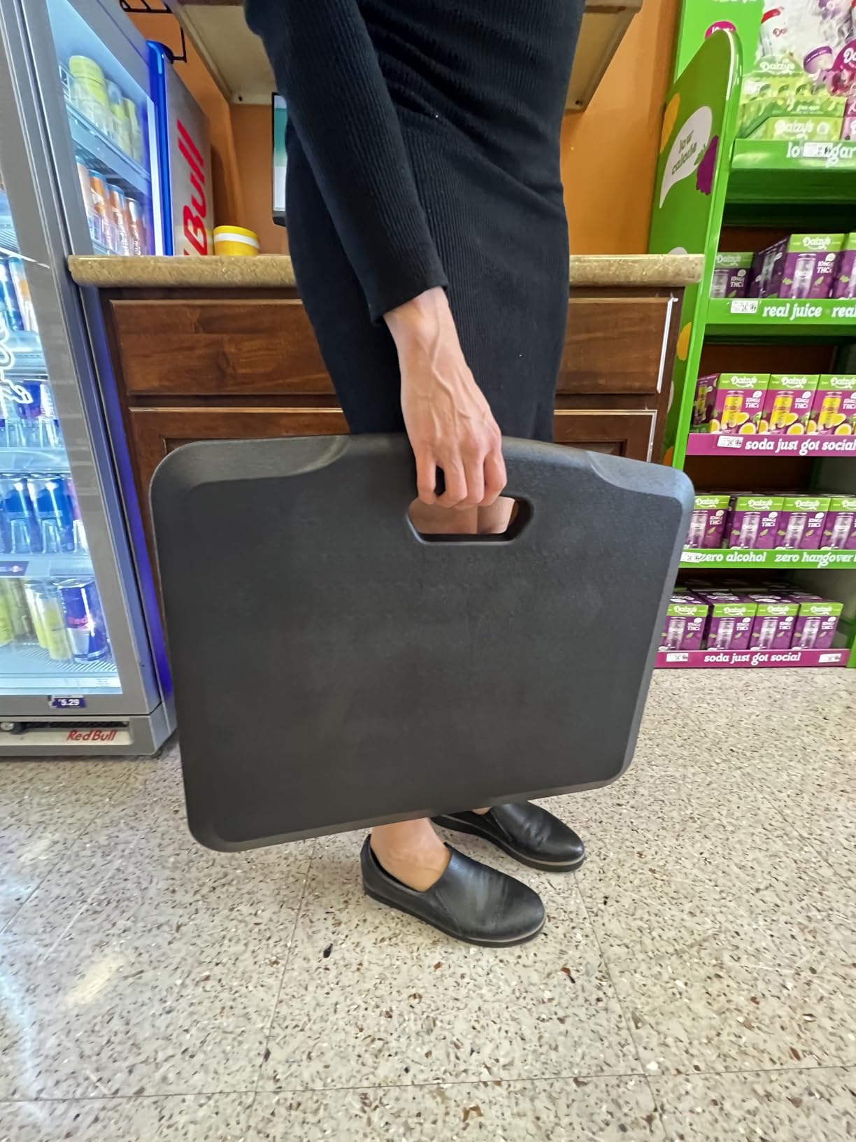 Mount-It! Anti Fatigue Floor Mat, 18x22, Black | Anti-slip, washable rubberized gel foam mat for standing desks, kitchens & offices. customer photo 2