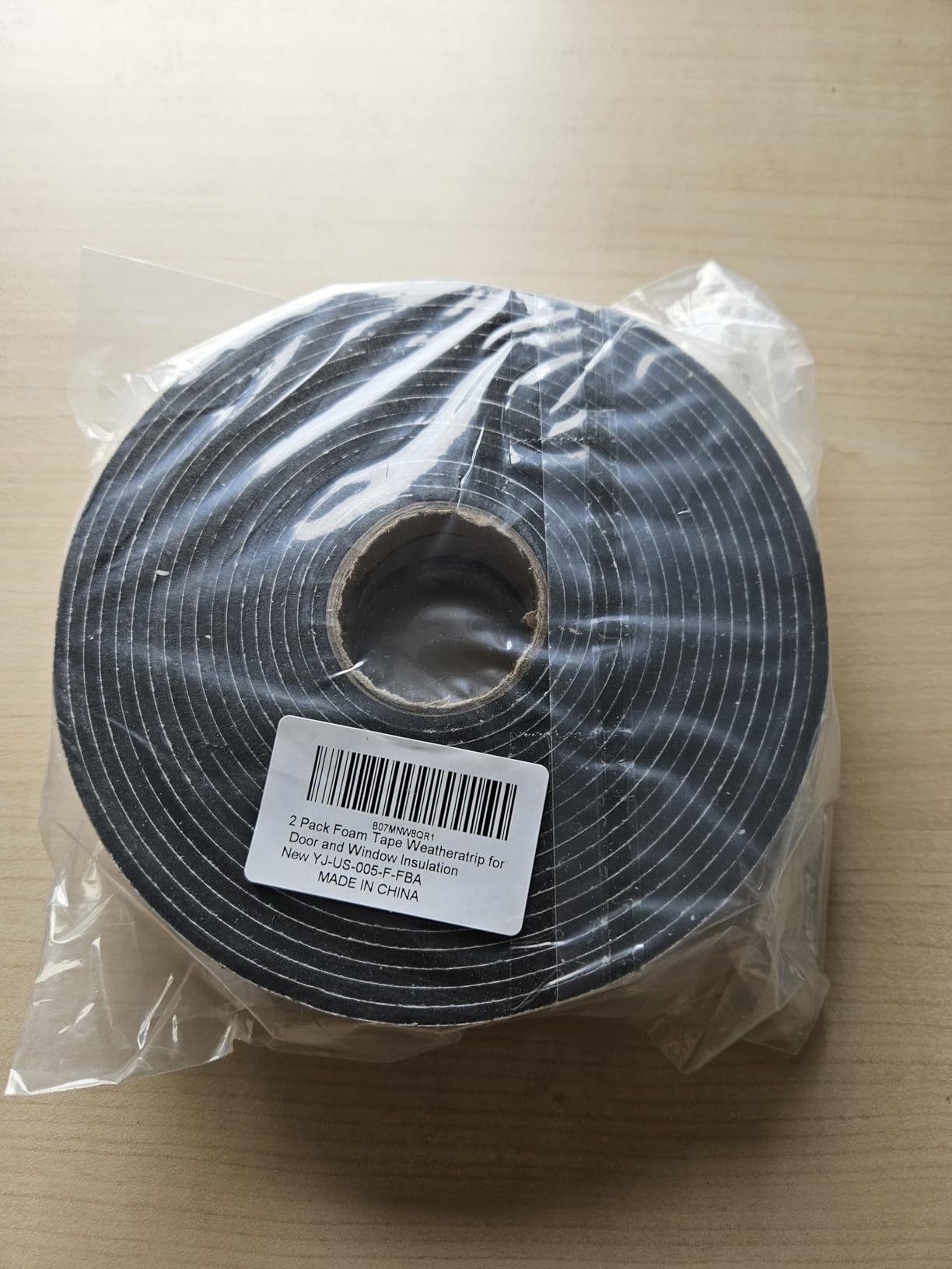 2 Rolls Foam Seal Tape for Door Window Insulation, Soundproof and Shockproof Foam Adhesive Strip, 3/8