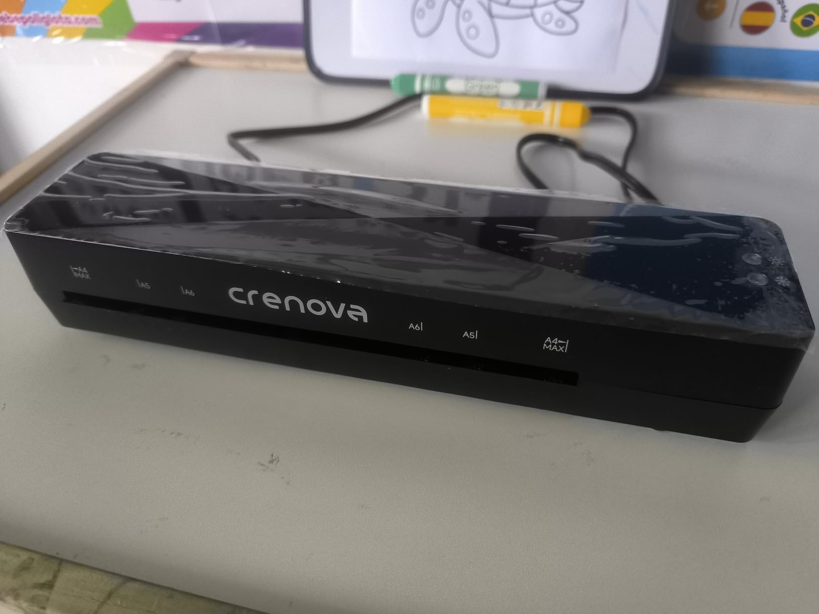 Crenova Laminator Machine with 10 Laminating Sheets, A4 Laminating Machine | Hot & Cold with Fast Warm Technology, Thermal Laminator 9 Inch for Home Office School Business Black customer photo 2