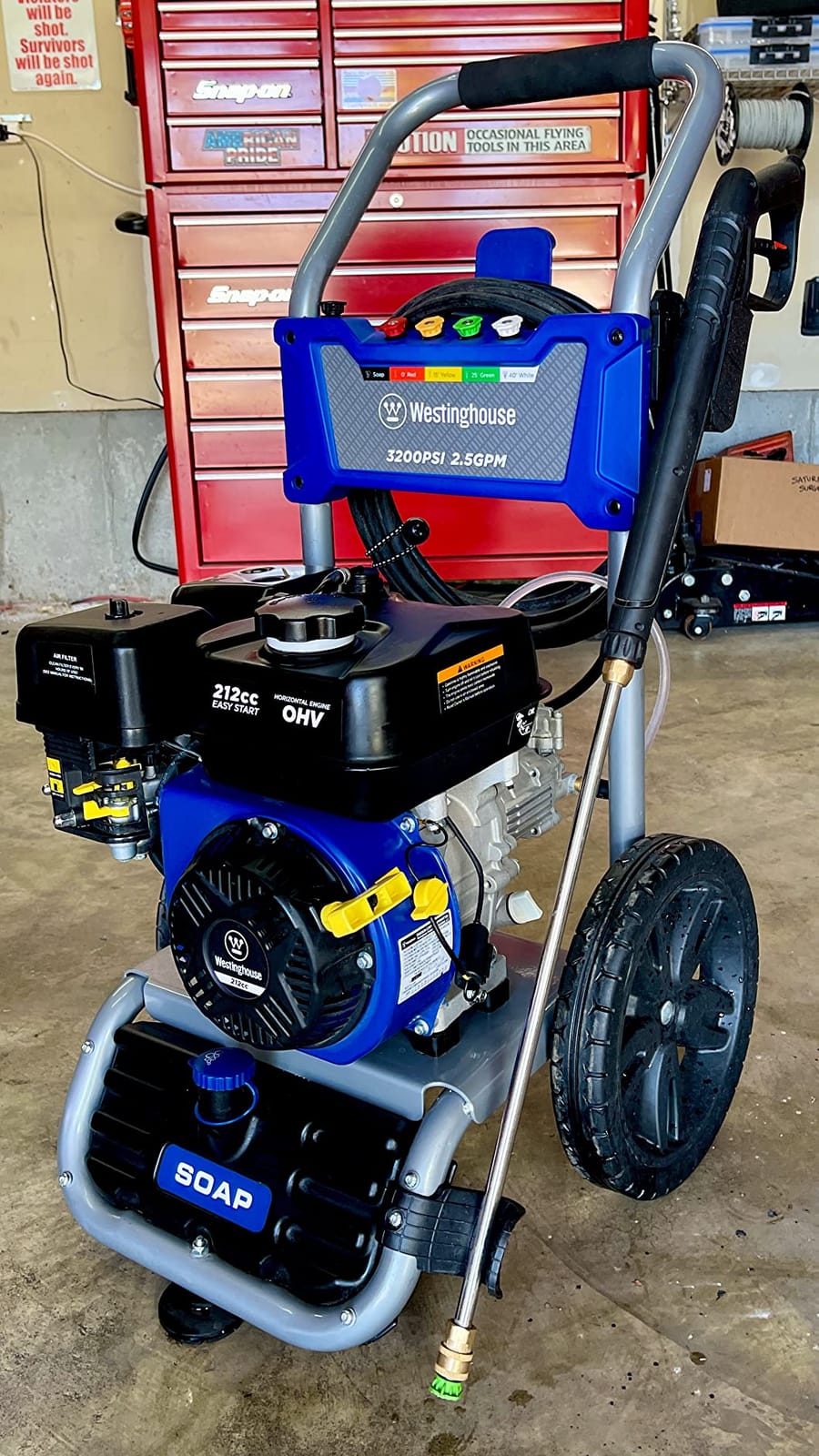Westinghouse WPX3200 Gas Pressure Washer, 3200 PSI and 2.5 GPM, Onboard Soap Tank, Spray Gun and Wand, 5 Nozzle Set, for Cars/Fences/Driveways/Homes/Patios/Furniture customer photo 1