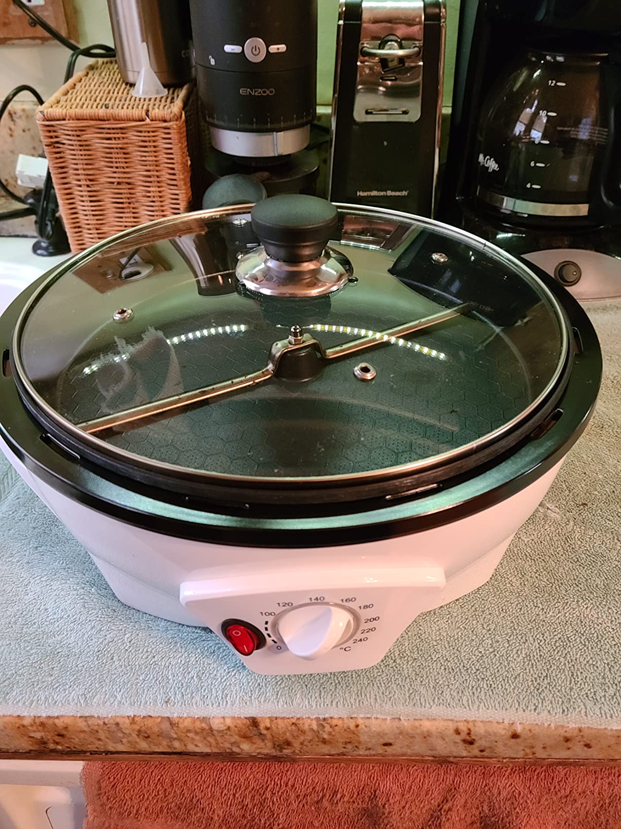 JIAWANSHUN Electric Coffee Bean Roaster Machine for Home Use, 1.1lb Capacity | with Timer & 0-240°C Temperature Adjustment, Small Batch Coffee Roaster, Upgraded 110-120V customer photo 2