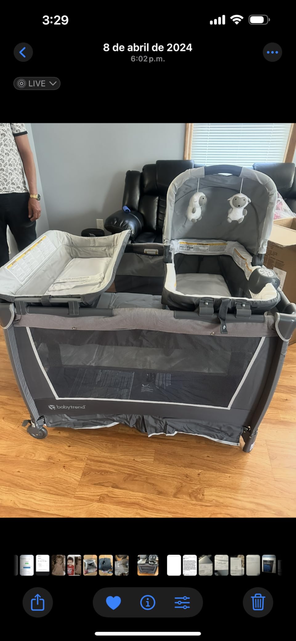 Baby Trend Retreat Nursery Center Playard, Bassinet & Storage, Robin | Portable Playard with Changing Table, Foldable and Convertible Travel Play Crib for Babies and Toddlers customer photo 1