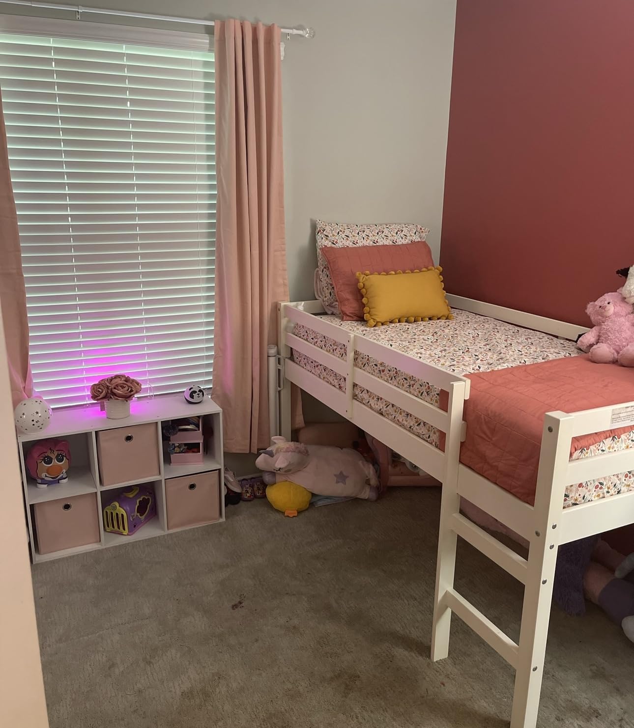 DHP Milton Twin Loft Bed with Safety Guard Rail, Black, Space Saving Junior Size, Pine Wood customer photo 2