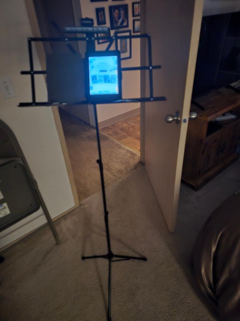 IRONTREE Sheet Music Stand with Clamp and Carrying Bag - 2 in 1 Dual-Use Desktop Book Stand, Portable and Lightweight, Designed for Kids to Carry Around (Black) customer photo 1