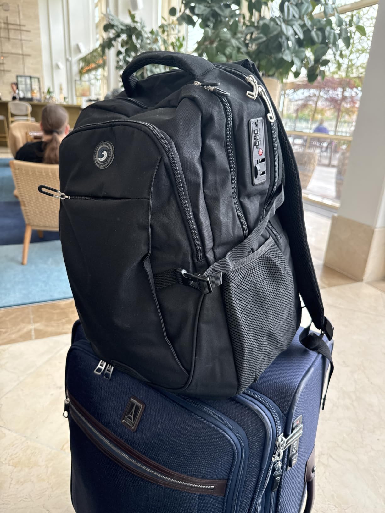 SHRRADOO Travel Laptop Backpack for Men Women, College High Schoolbag | Anti Theft Backpack with Combination Lock, Carry On Flight Approved, Fit 17 Inch Laptop customer photo 1