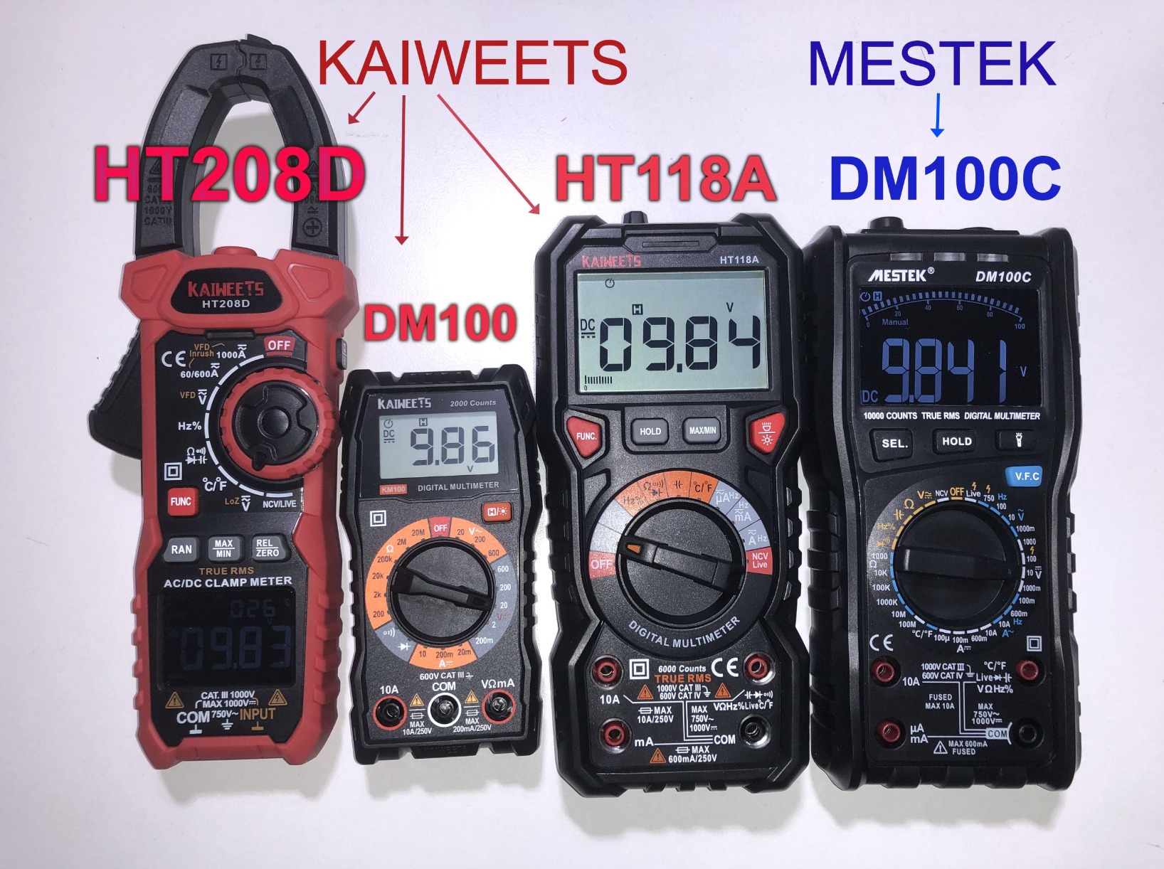 KAIWEETS Digital Multimeter TRMS 6000 Counts Voltmeter Auto-Ranging Fast Accurately Measures Voltage Current Amp Resistance Diodes Continuity Duty-Cycle Capacitance Temperature for Automotive customer photo 1
