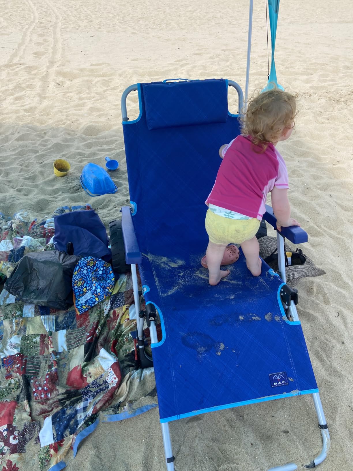Mac Sports Beach Day Foldable Chaise Lounge Chair with Integrated Wagon Pull Cart Combination and Heavy Wheels - Perfect for Beach, Backyard, Pool or Picnic customer photo 2