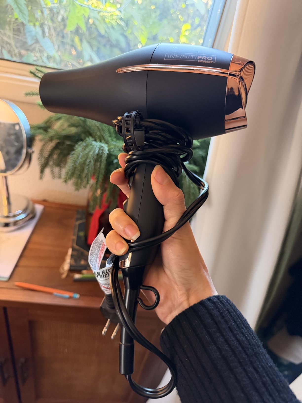 Conair InfinitiPRO Hair Dryer with Diffuser & Concentrator, 1875W, Black customer photo 2