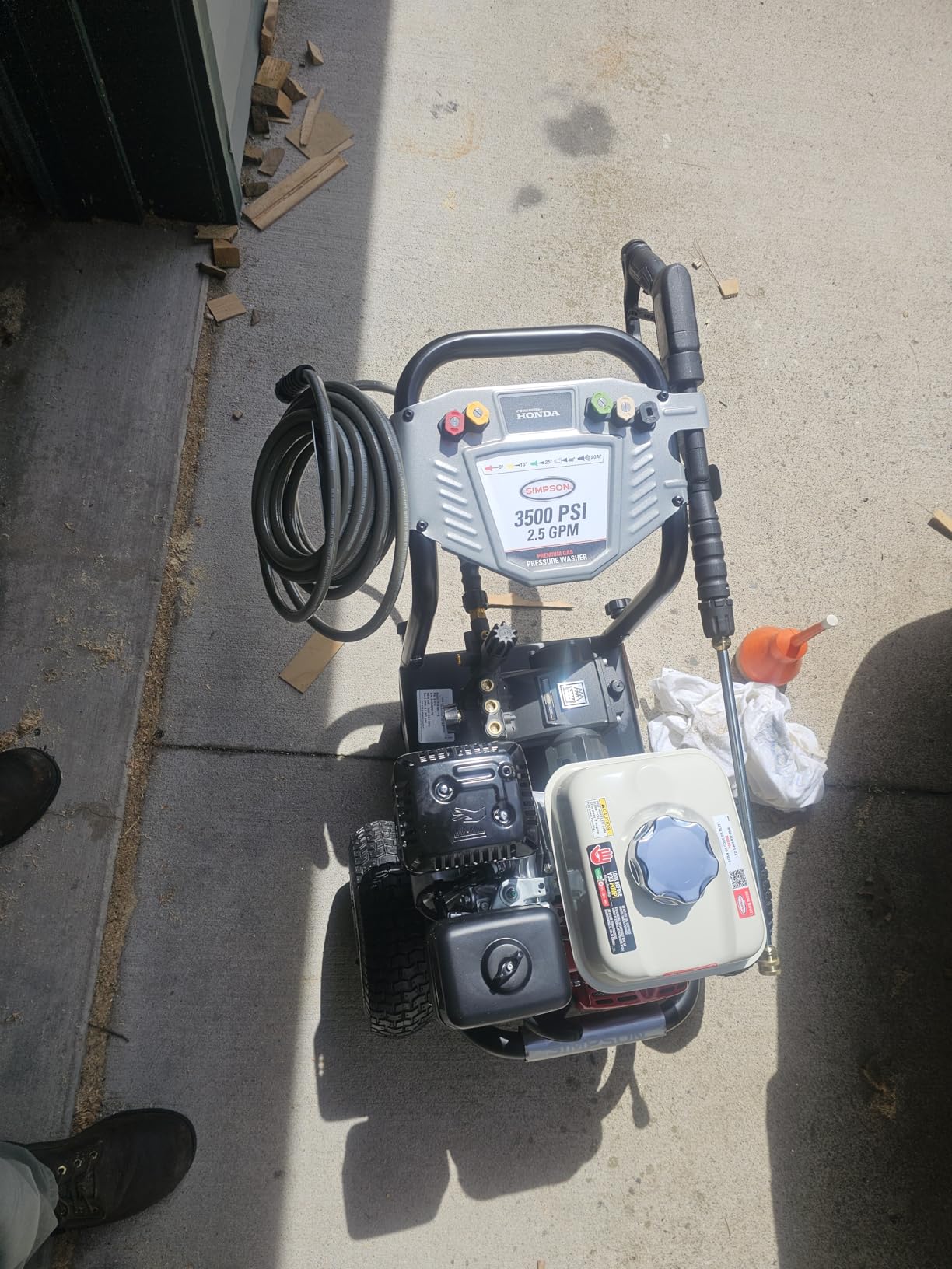 Simpson PowerShot 3500 PSI Gas Pressure Washer, 2.5 GPM, Honda GX200 Engine, AAA Triplex Pump customer photo 2