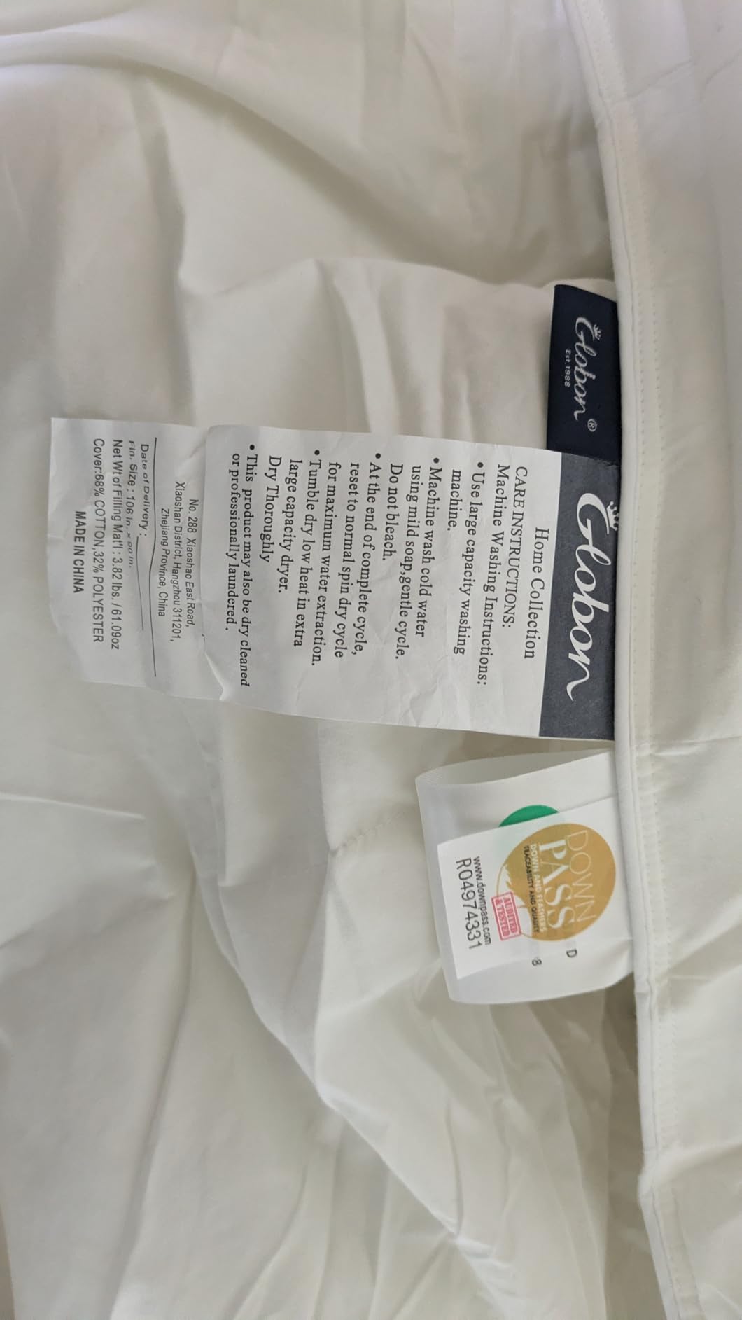 Globon Goose Down Comforter Queen Size, Luxury All Season Duvet, White | 800 Fill Power Premium Goose Down, Medium Weight, 420 Thread Count Soft Noiseless Shell, Durable 8 Corner Tabs, 90x90 Inches customer photo 2