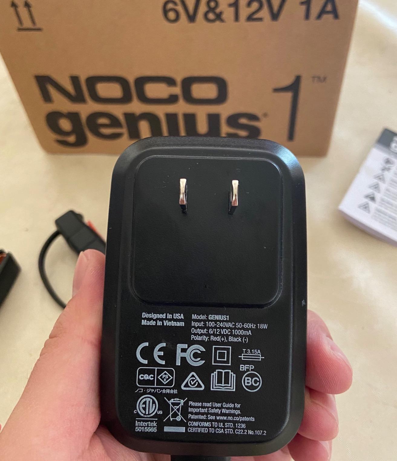 NOCO GENIUS1 1A 6/12V Smart Battery Charger, Trickle Charger & Maintainer | Overcharge Protection, Desulfator, Temperature Compensation, Force Mode, For Lead-Acid (Wet, Gel, AGM) & Lithium (LiFePO4) customer photo 2