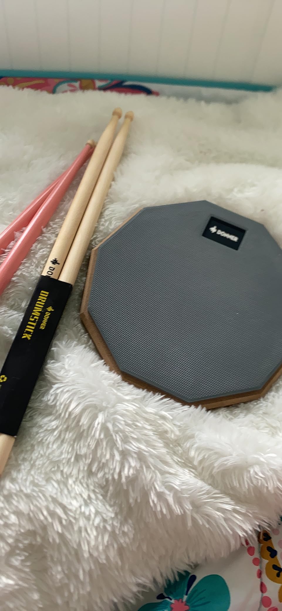 Donner Drum Practice Pad 8 Inches, Silent Practice Drum Pad 2-Sided With Drum Sticks - Blue customer photo 2