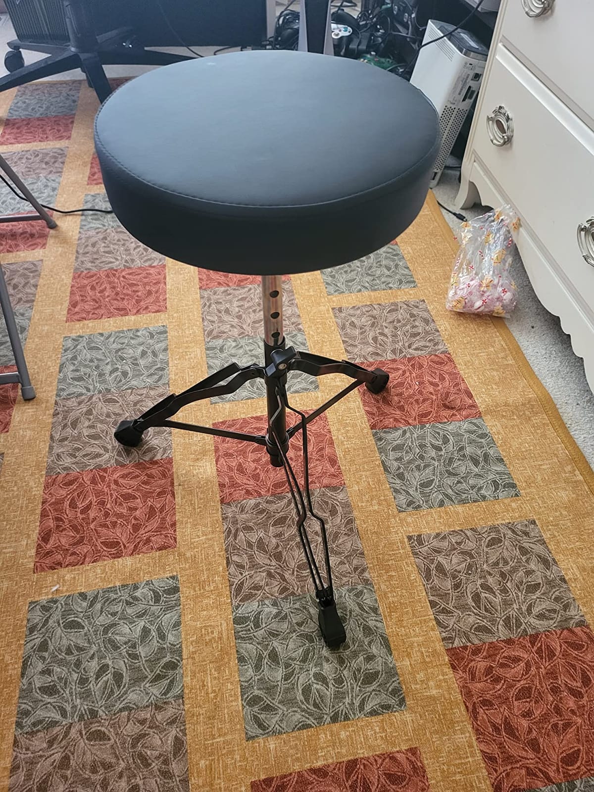 EASTROCK Drum Throne,Padded Drum Seat Drumming Stools with Anti-Slip Feet for Adults and Kids Drummers (Black) customer photo 2