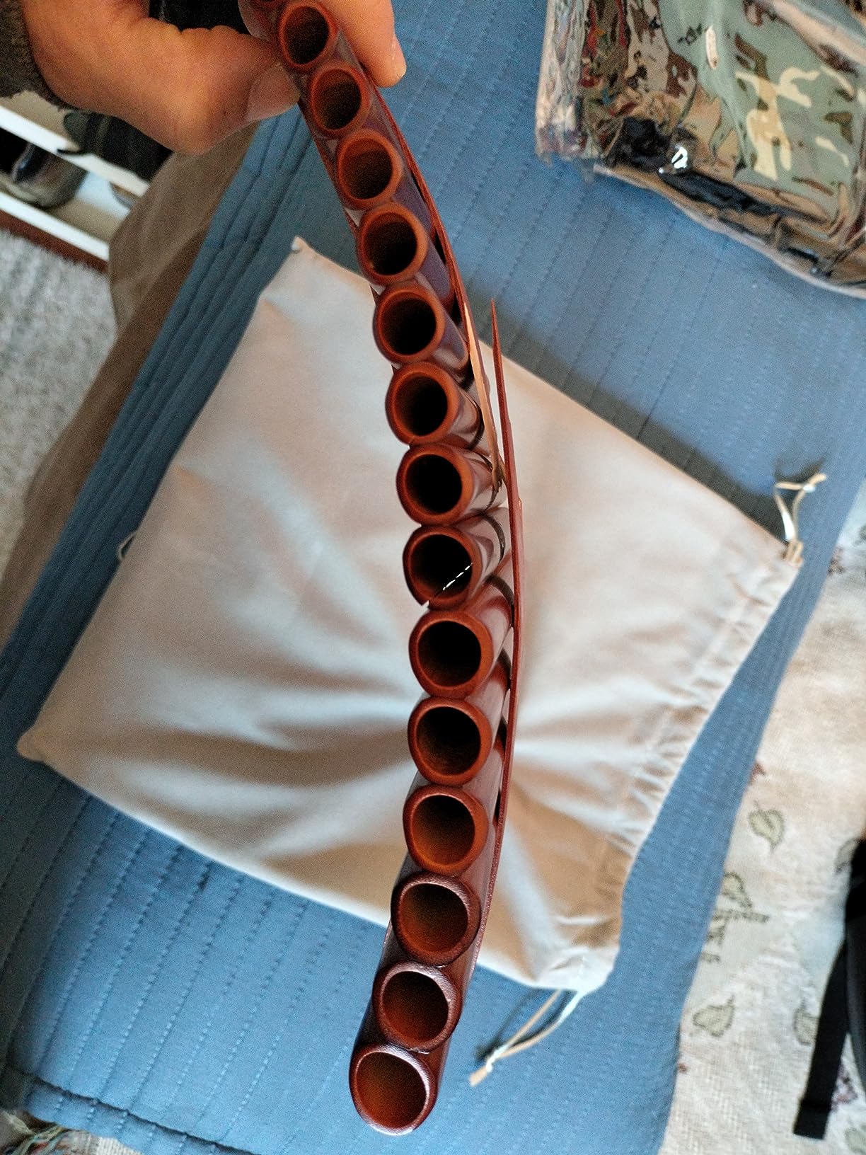 15 Pipes Brown Pan Flute G Key Chinese Traditional Musical Instrument Pan Pipes Woodwind Instrument (Right-Hand) customer photo 1