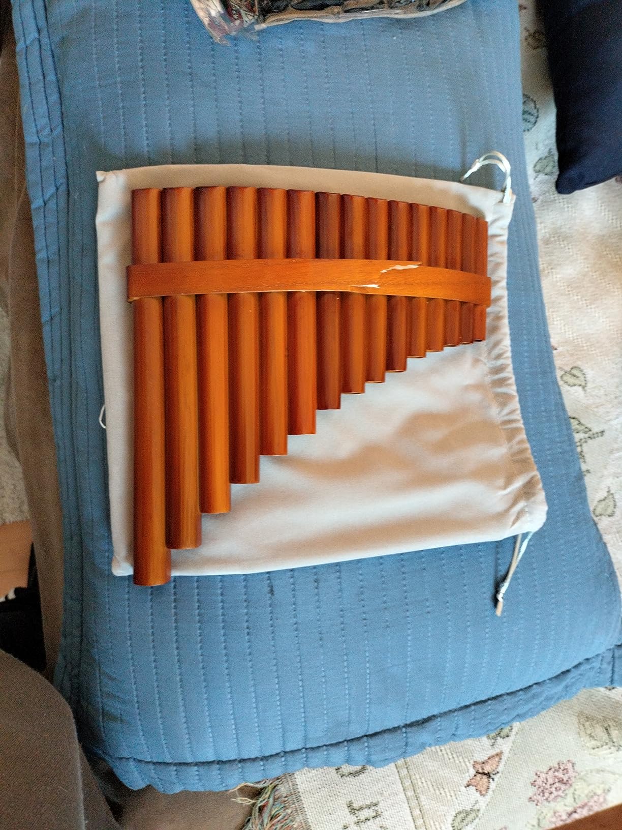 15 Pipes Brown Pan Flute G Key Chinese Traditional Musical Instrument Pan Pipes Woodwind Instrument (Right-Hand) customer photo 2
