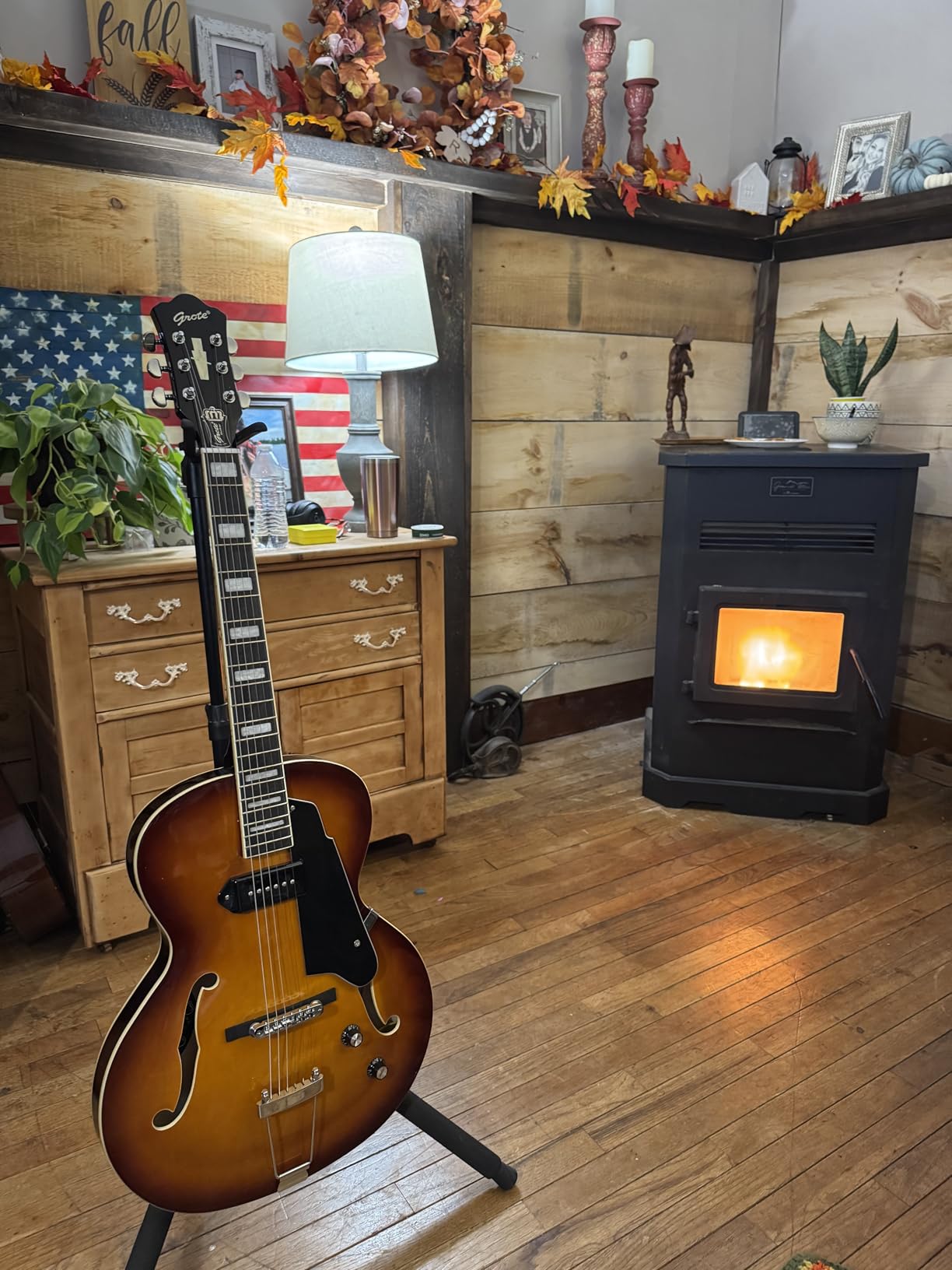 GROTE Jazz Electric Guitar Hollow Body Chrome Hardware (Natural) customer photo 1
