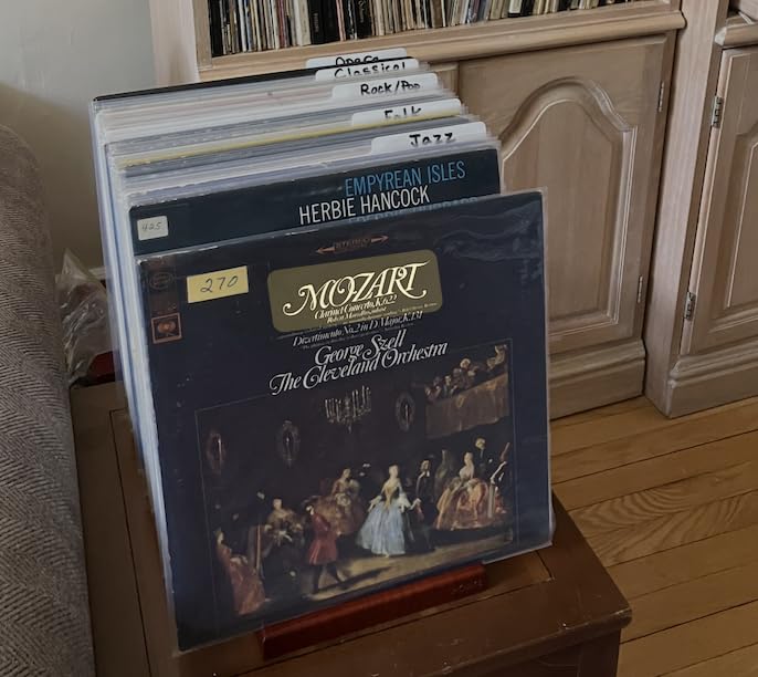 Premium Vinyl Record Storage - a Mid-Century Style Record Holder for Albums, 60-70 LP Capacity - Complements Any Record Player (Brown) customer photo 2