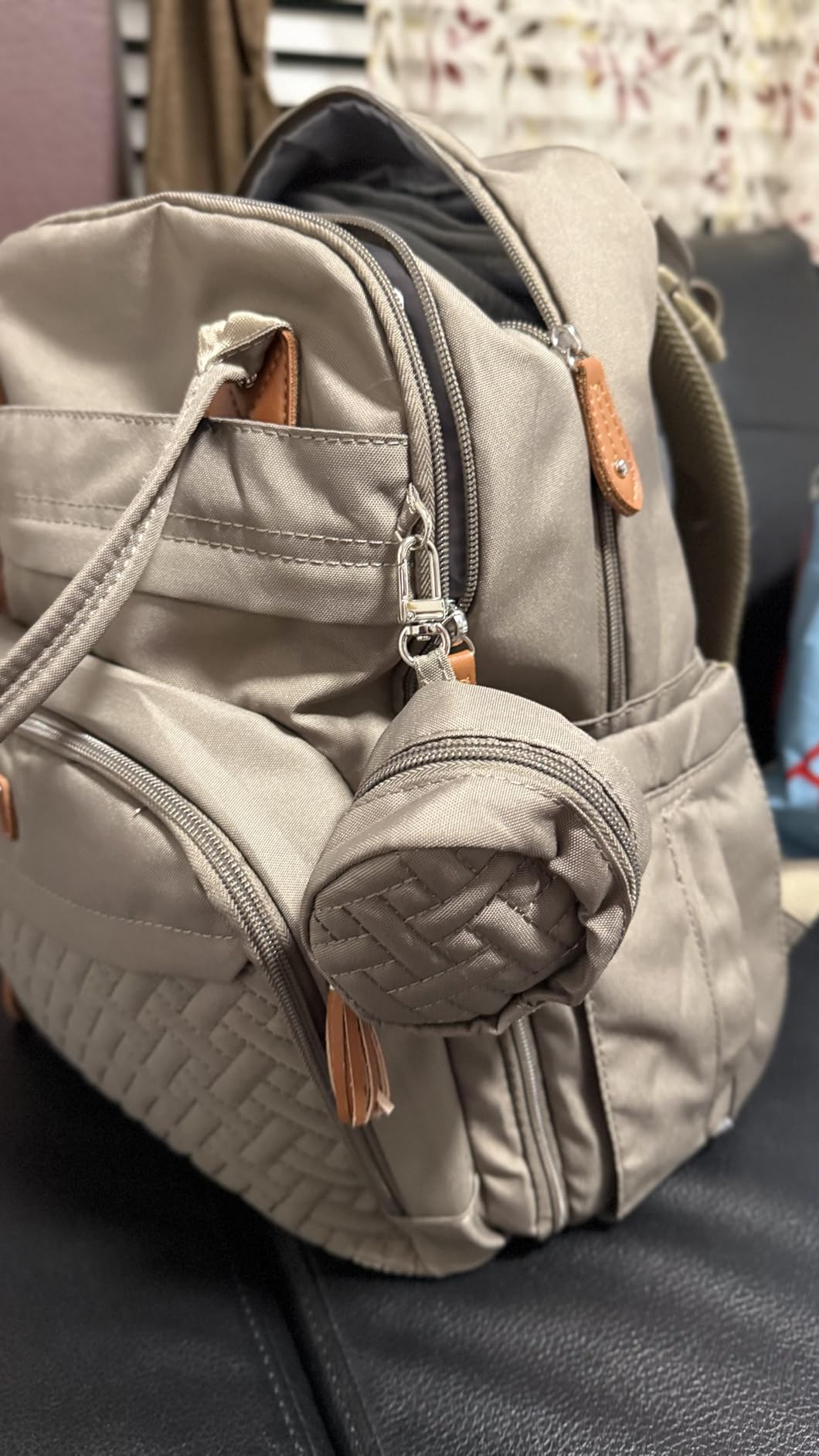 BabbleRoo Diaper Bag Backpack - Baby Essentials Travel Tote - Multi Function Water Resistant Diaper Bag, Travel Essentials Baby Bag with Changing Pad, Stroller Straps & Pacifier Case - Dark Gray customer photo 1