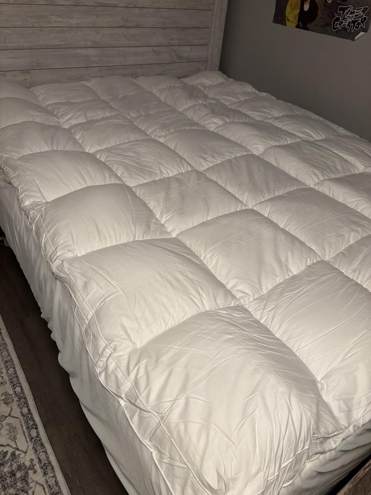 COONP Queen Mattress Topper, Cotton Extra Thick Pillow Top Mattress Pad, 100% Cotton Top Bed Topper Protector, Cooling Mattress Cover for Back Pain, Soft Breathable for Hot Sleeper, White customer photo 1