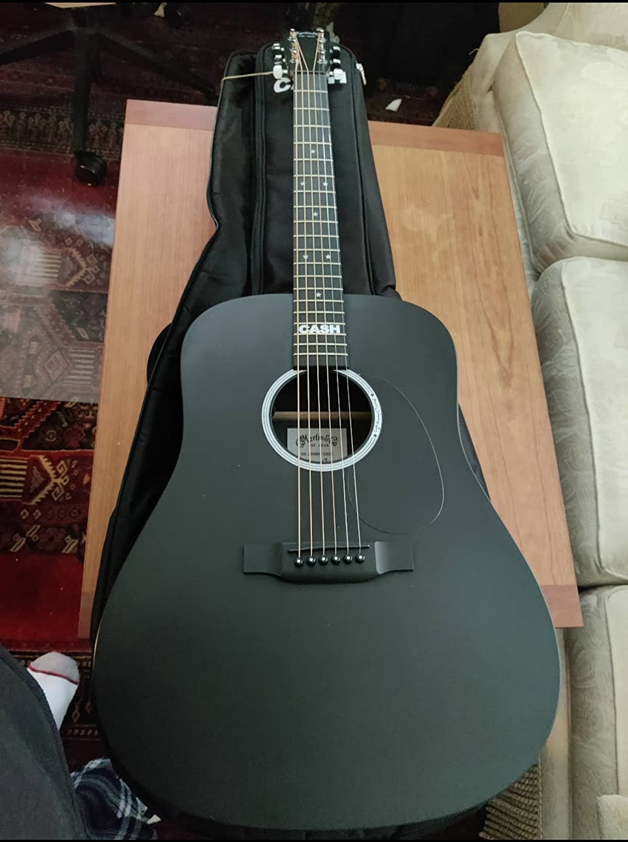 Martin Guitars DX Johnny Cash Signature Edition Acoustic-Electric Guitar with Gig Bag, HPL Construction, Modified D-14 Fret, Performing Artist Neck Jett Black customer photo 1