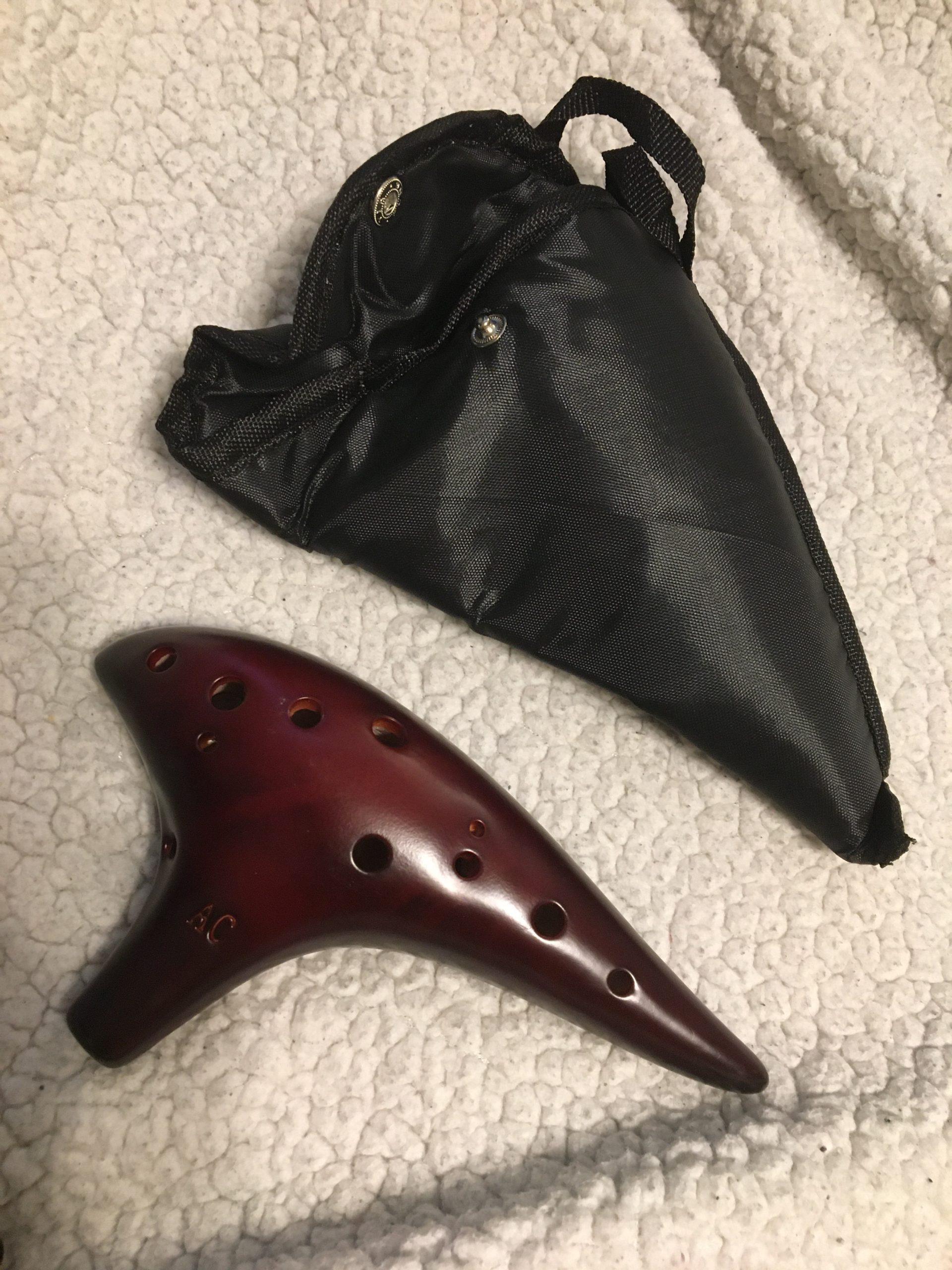 AKLOT Ocarina 12 Holes Alto C Smokey Straw Fired Ceramic Ocarinas with Protective Bag Starter Song Booklet for 15+ customer photo 2