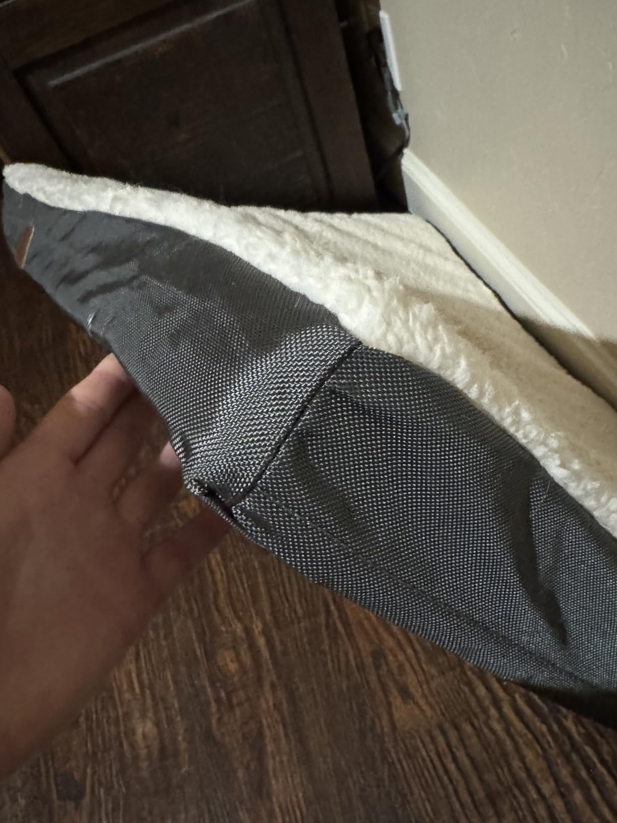 Bedsure Washable Dog Beds Large Sized Dog with Comfy Sherpa, 36x27in Grey | Orthopedic Egg Crate Foam, Comfort Support Flat Rectangle Pet Mat, Non-Slip Bottom, Removable Cover, For Large Breed Up to 55 lbs customer photo 2