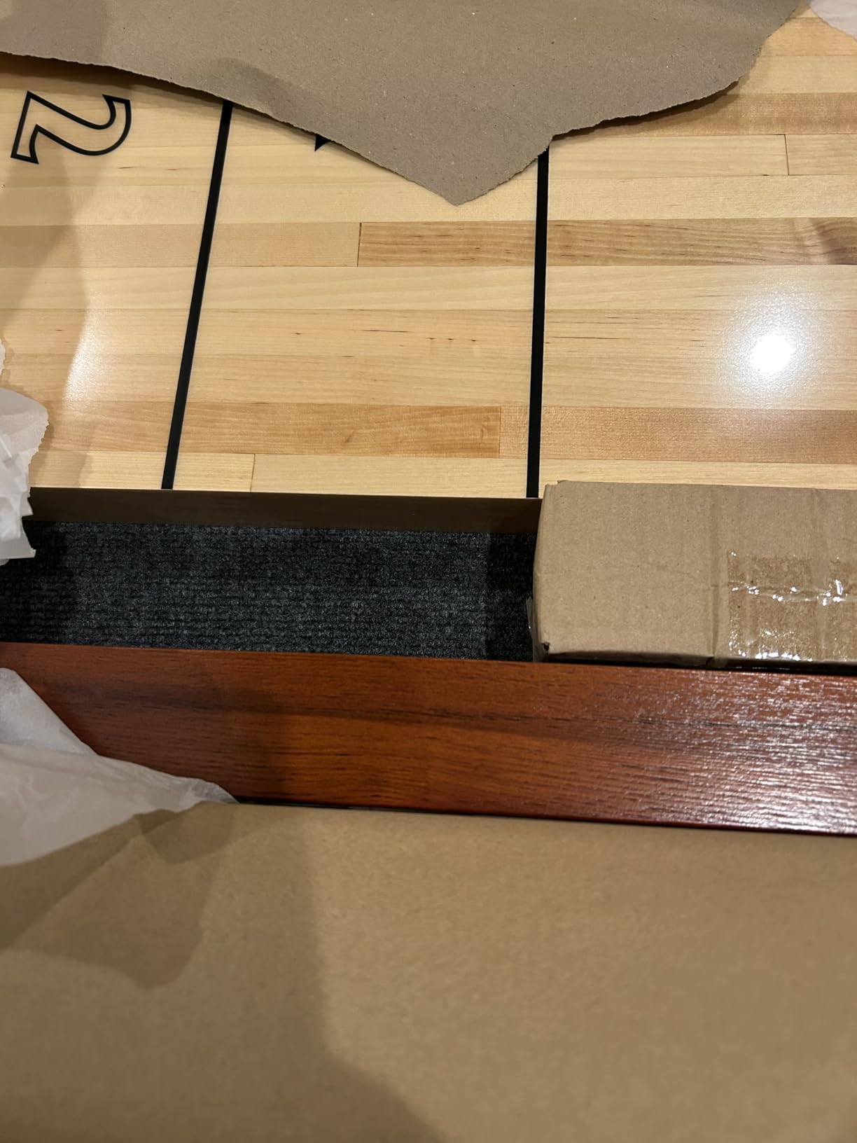 Hathaway Cheyenne 12 Ft Shuffleboard Table for Family Arcade Game Room - with Poly-Coated Playfield, Built-in Scorer & Cabinet, Climate Adjusters, Leg Levelers, 8 Pucks, Brush & Wax - Rustic Oak customer photo 1