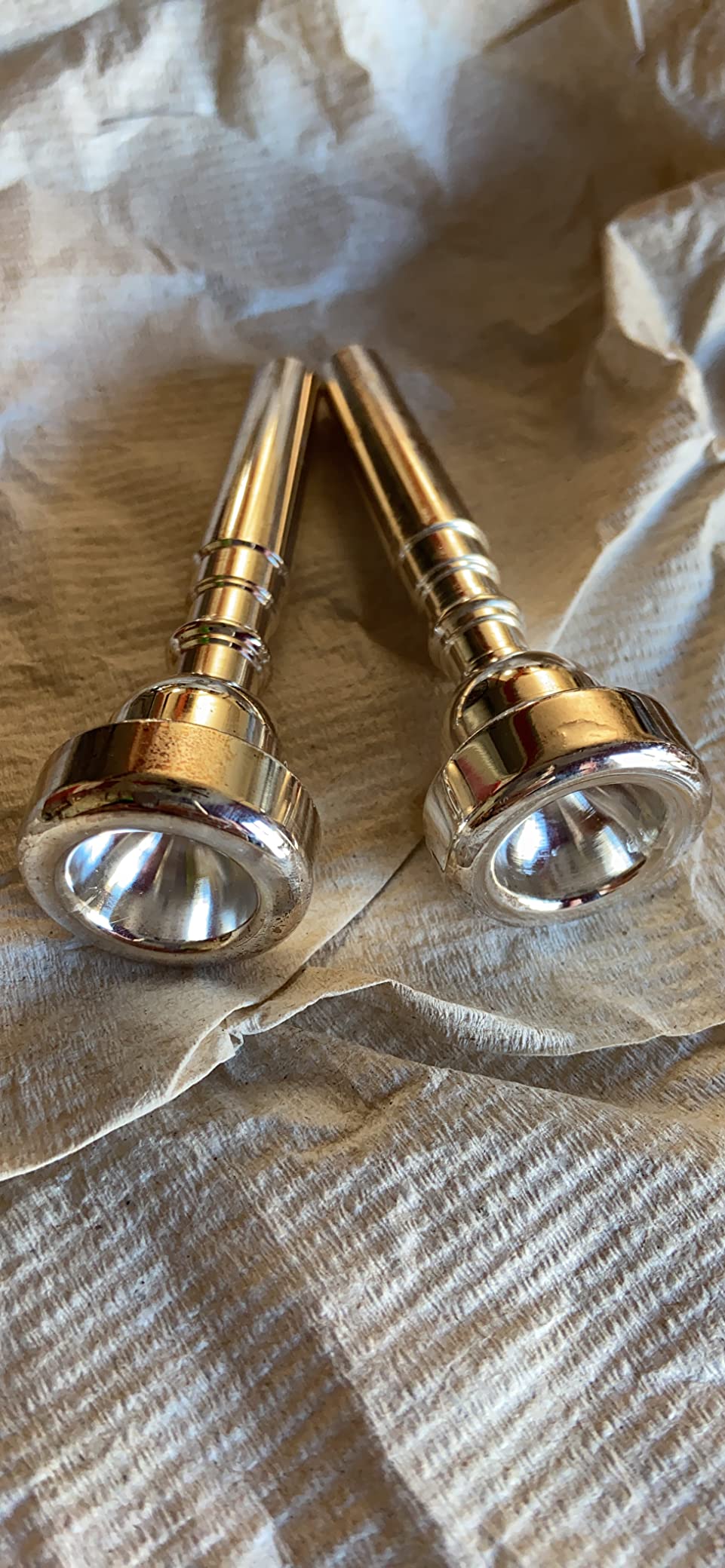 Silver Trumpet Mouthpiece 7C 5C 3C Set with Box Cleaning Cloth - 3 Pack for Beginners and Professional Players customer photo 1