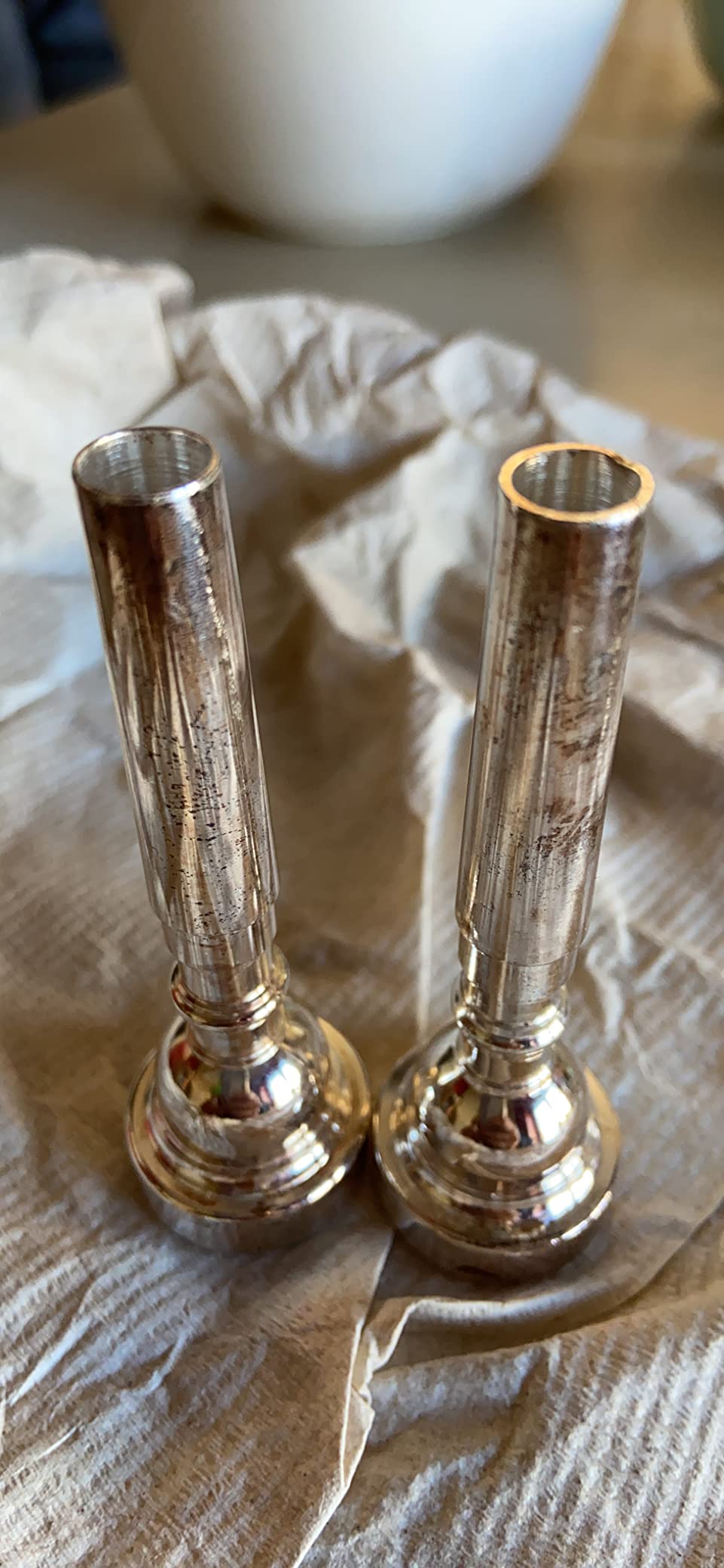 Silver Trumpet Mouthpiece 7C 5C 3C Set with Box Cleaning Cloth - 3 Pack for Beginners and Professional Players customer photo 2